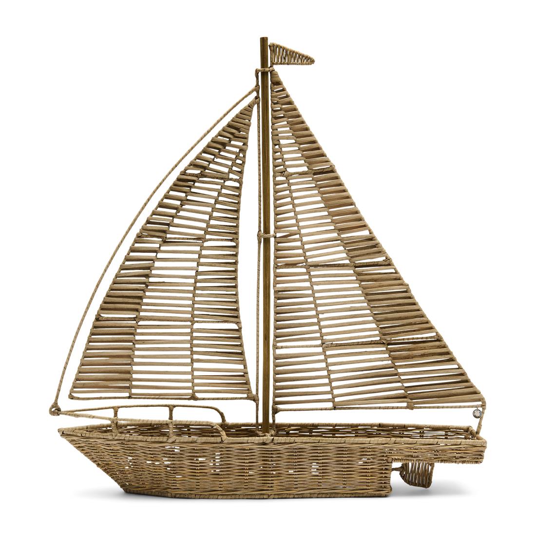 Riviera Maison Beeldje boot Naturel - Sculpture groot - Rattan, ijzer