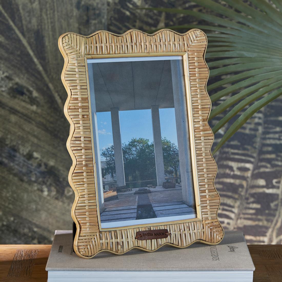 Riviera Maison Fotolijst - Wavy Fotolijstje staand - Rattan, Glas