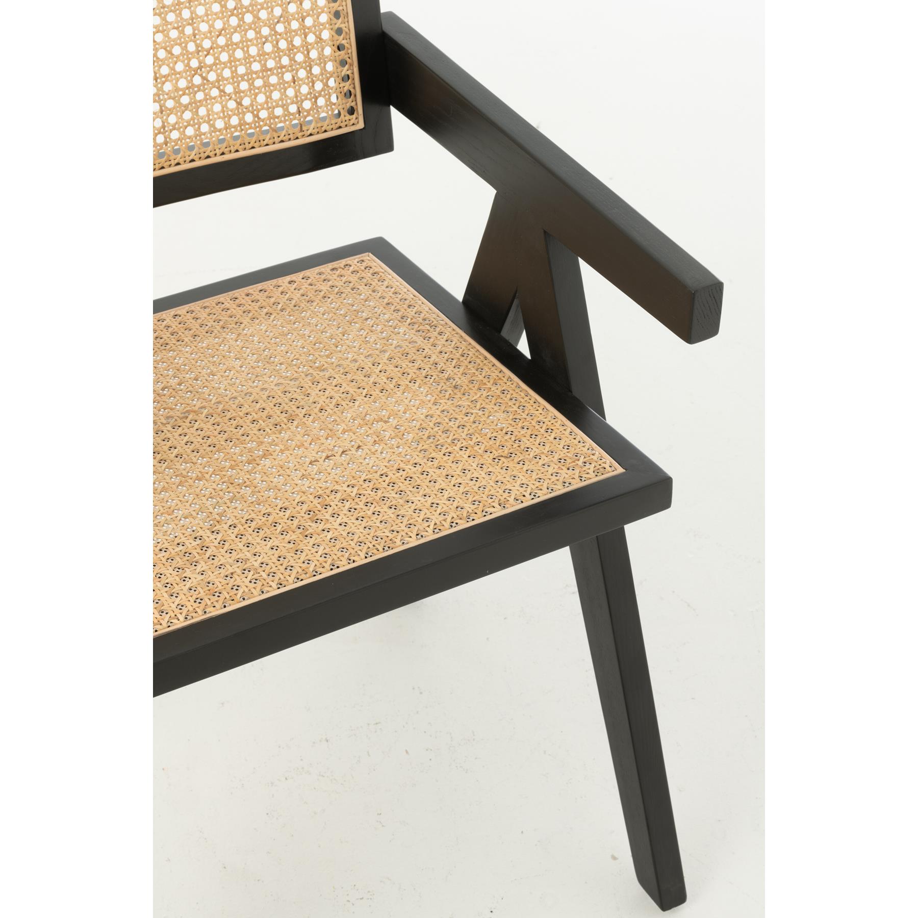 J-Line stoel Rooster - essenhout|rotan - zwart