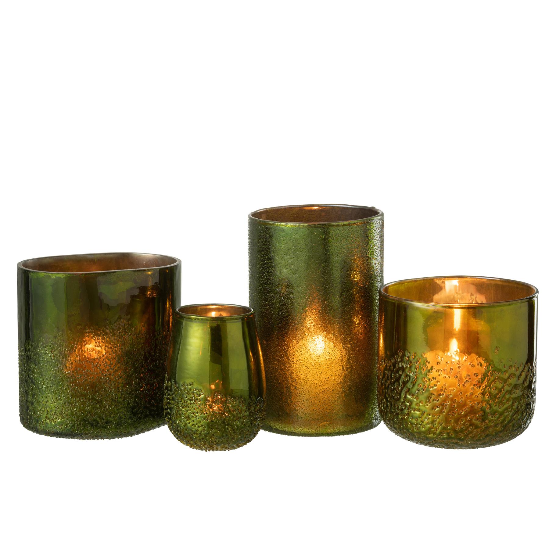 J-Line windlicht Spiegel - glas - groen - extra large
