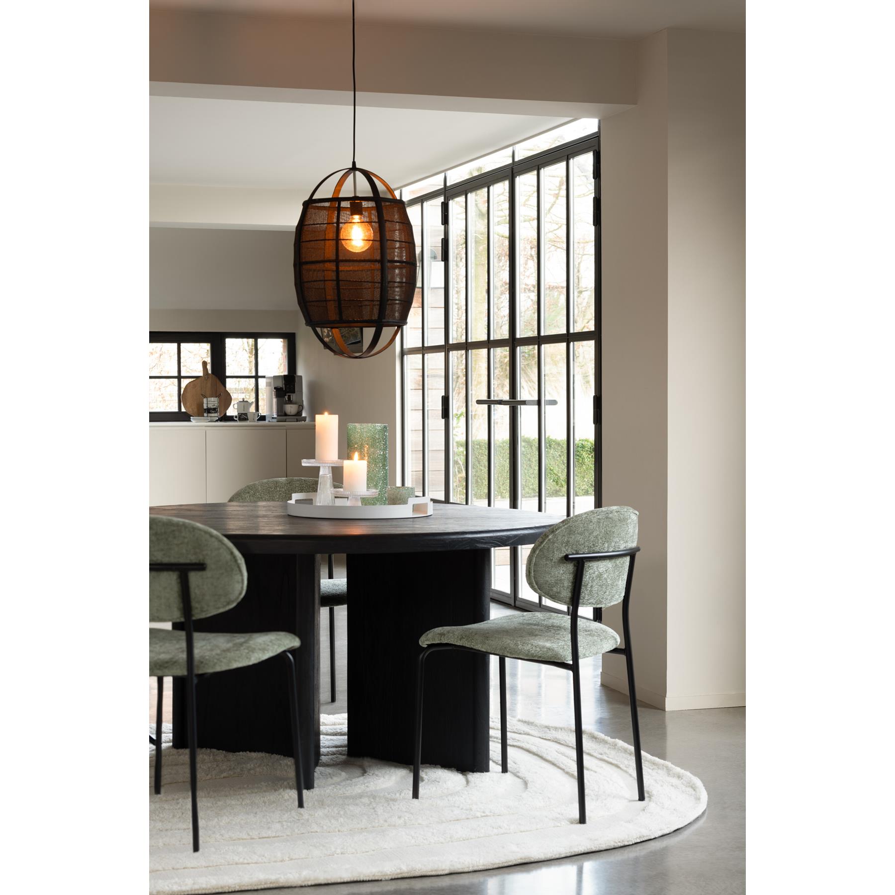 J-Line windlicht Fore - glas  - groen - small - 2 stuks