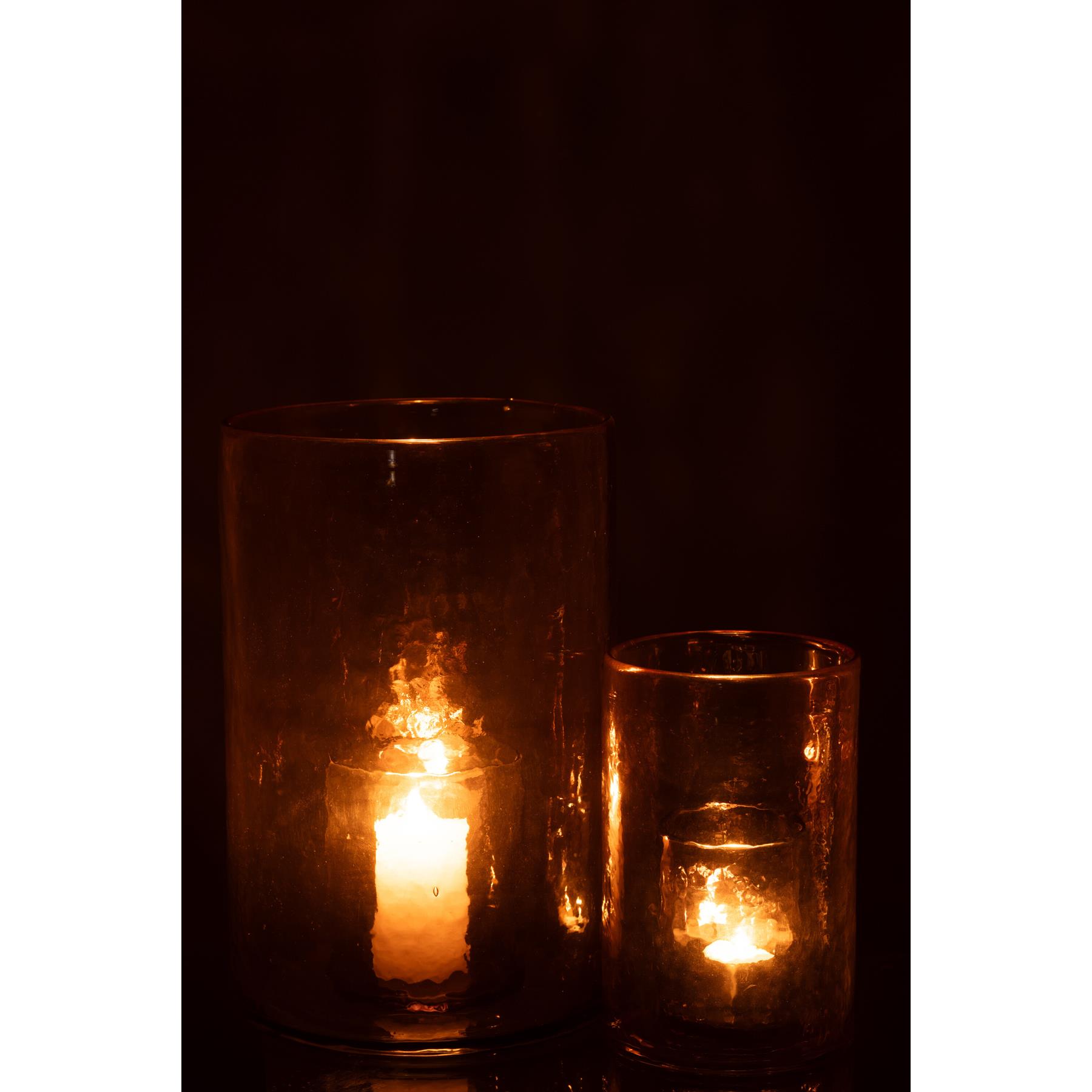 J-Line windlicht Dubbel - glas - geel - large