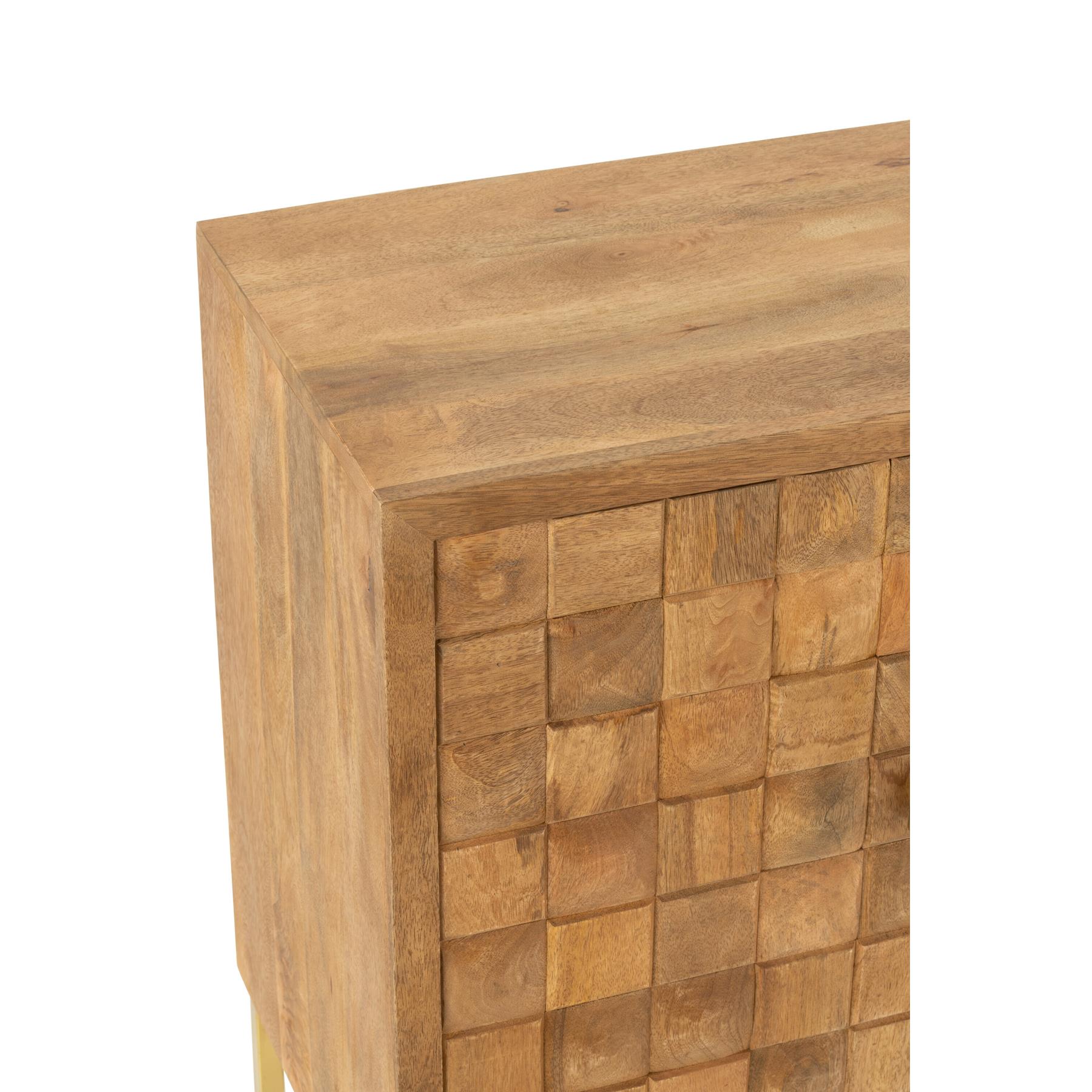 J-Line kast Nino Op Staander - metaal|mangohout - naturel|goud