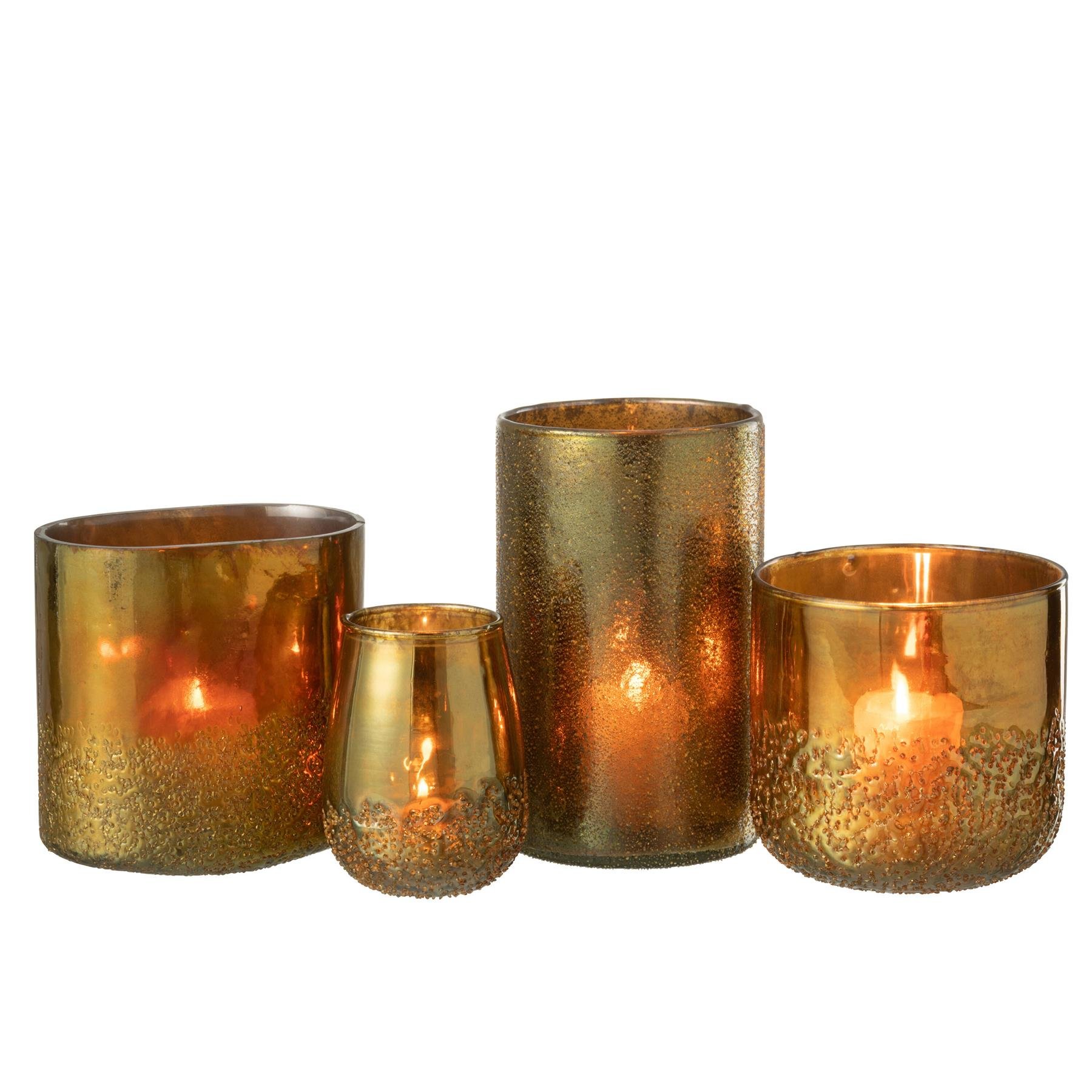 J-Line windlicht Spiegel - glas - goud - extra large