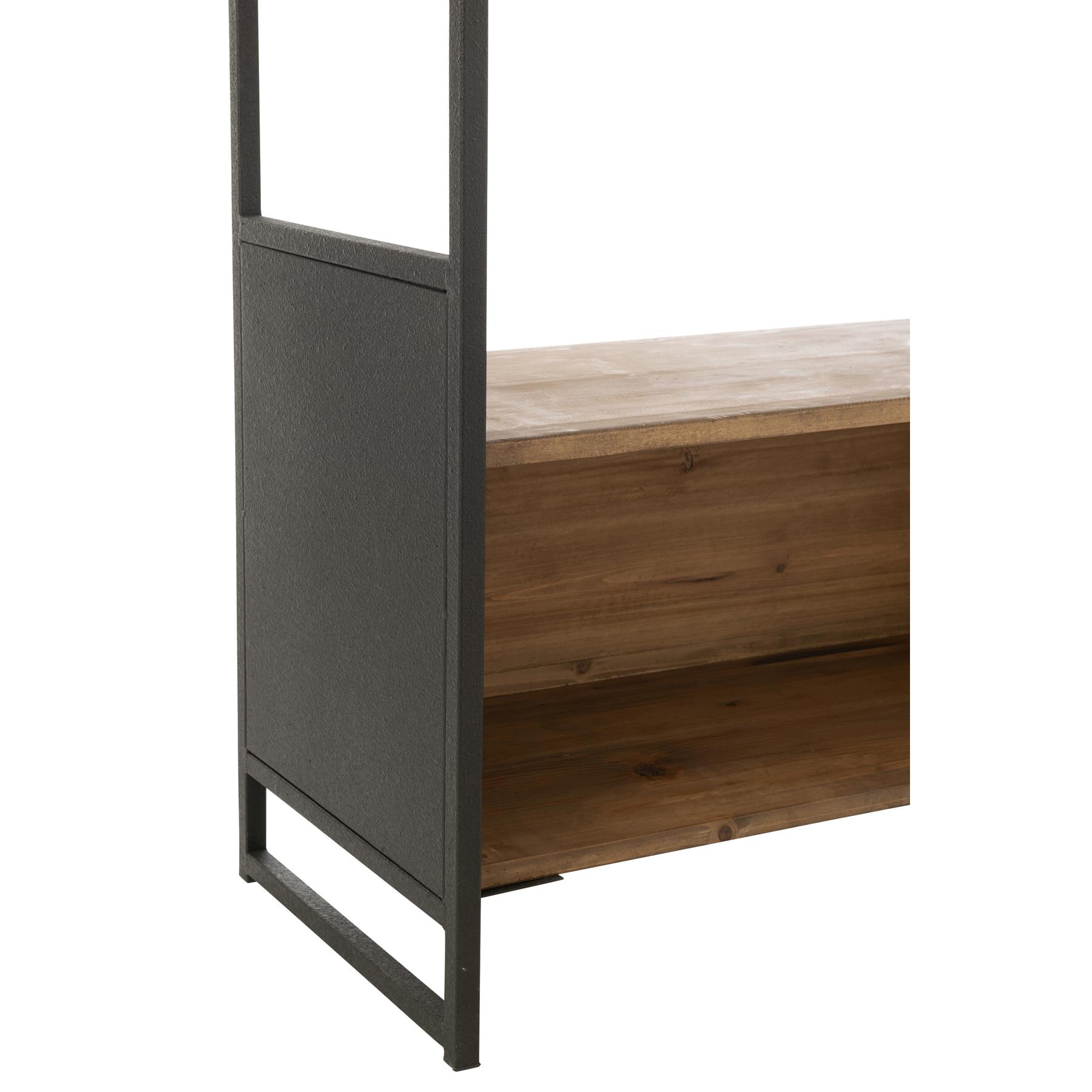 J-Line rek - hout|metaal - zwart|naturel - small