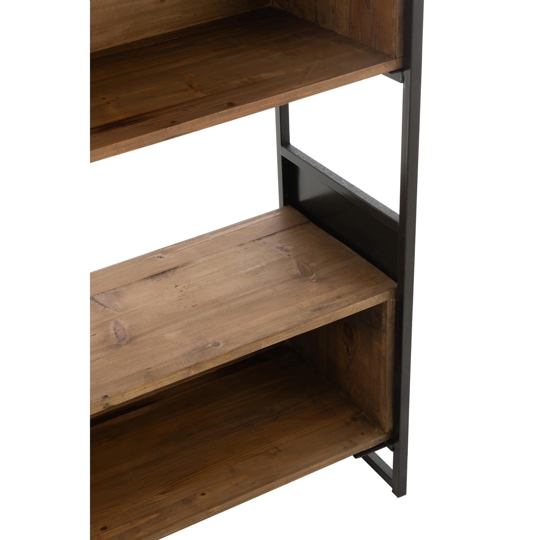 J-Line rek - hout|metaal - zwart|naturel - small