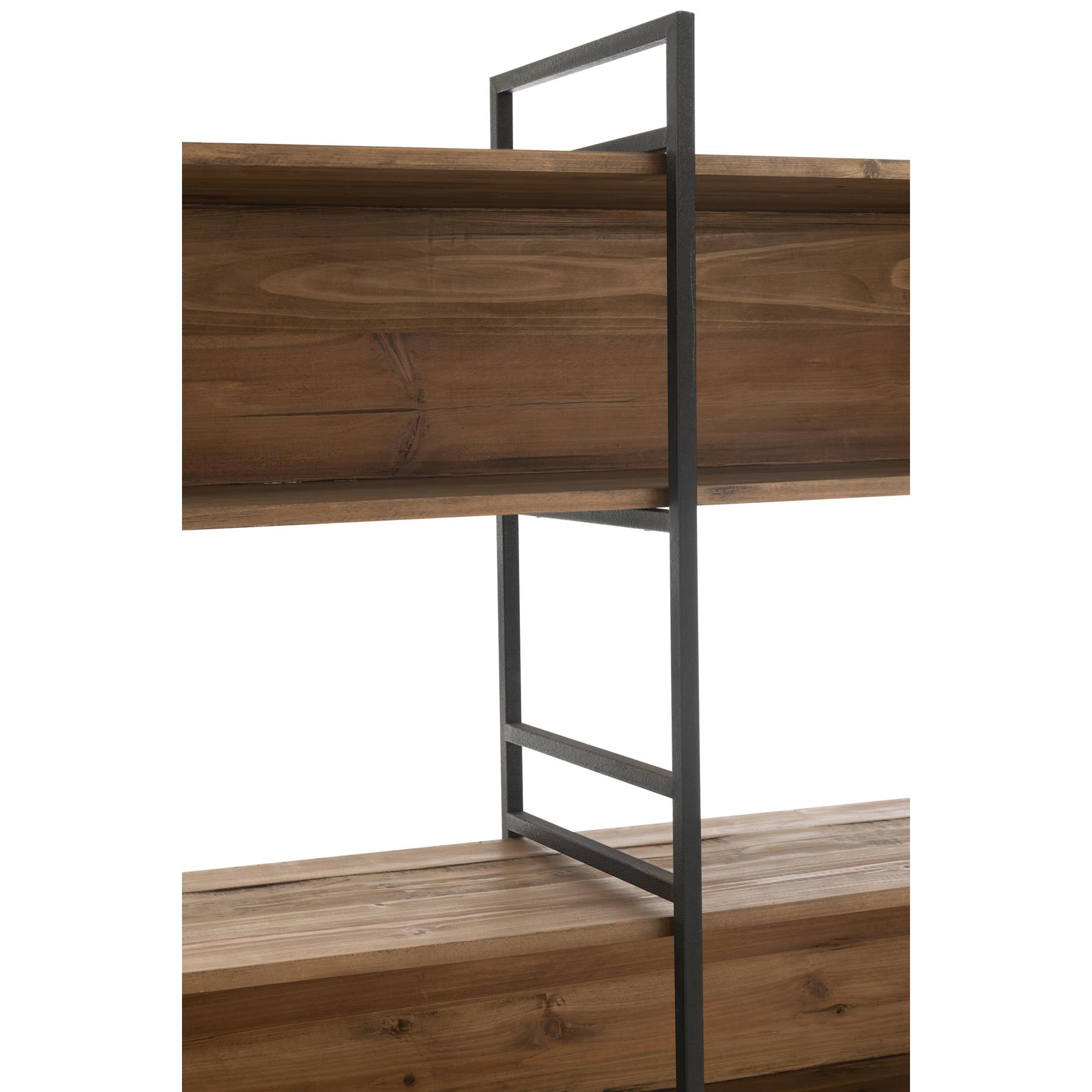 J-Line rek - hout|metaal - zwart|naturel - large