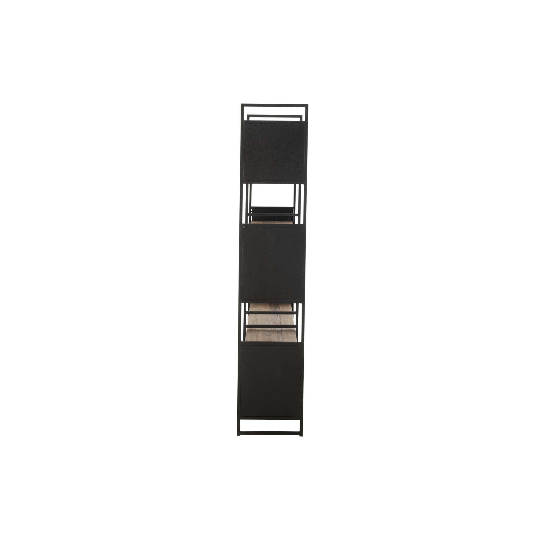 J-Line rek - hout|metaal - zwart|naturel - large