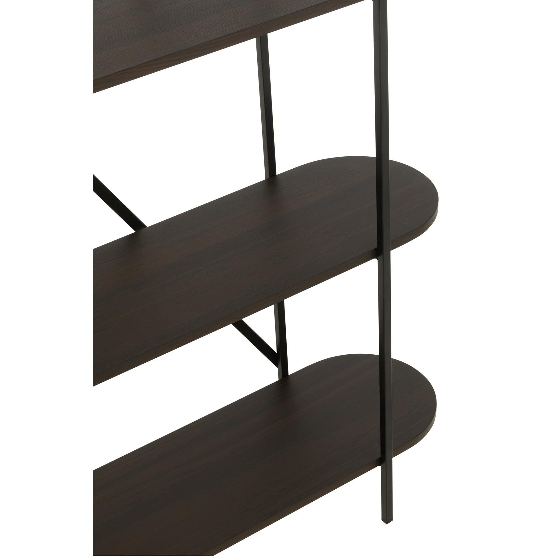 J-Line Rek Ovaal Mdf|Metaal Donkerbruin