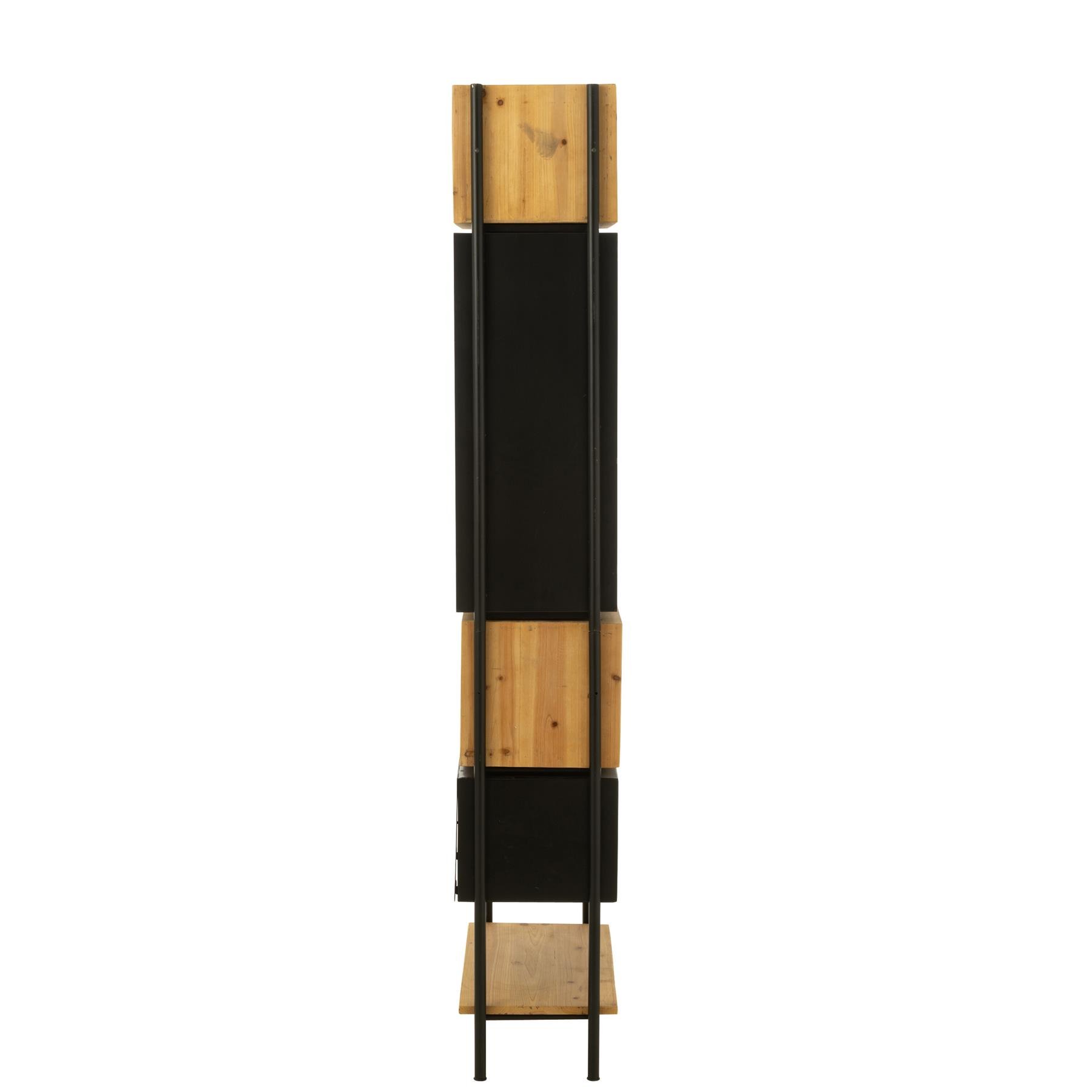 J-Line kast Tina - hout|ijzer - zwart|naturel - small