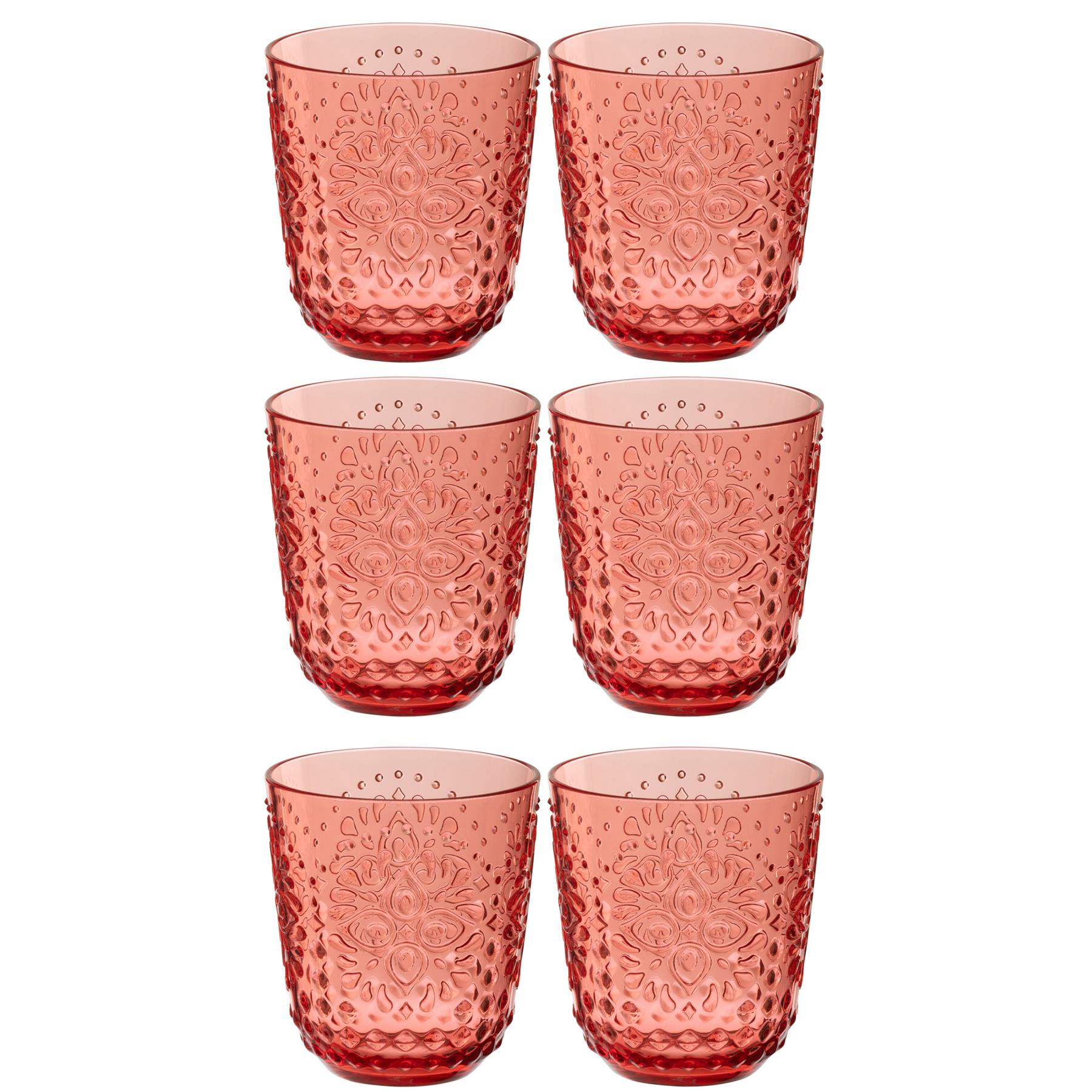 J-Line glas - kunststof - rood - doos van 6