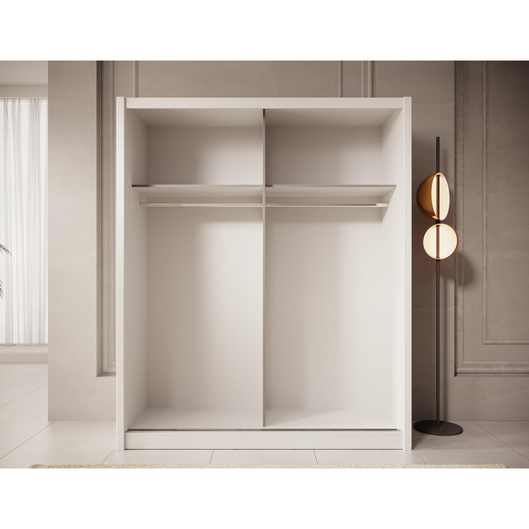 Meubella Kledingkast Azul - Wit - 180 cm - Met spiegel