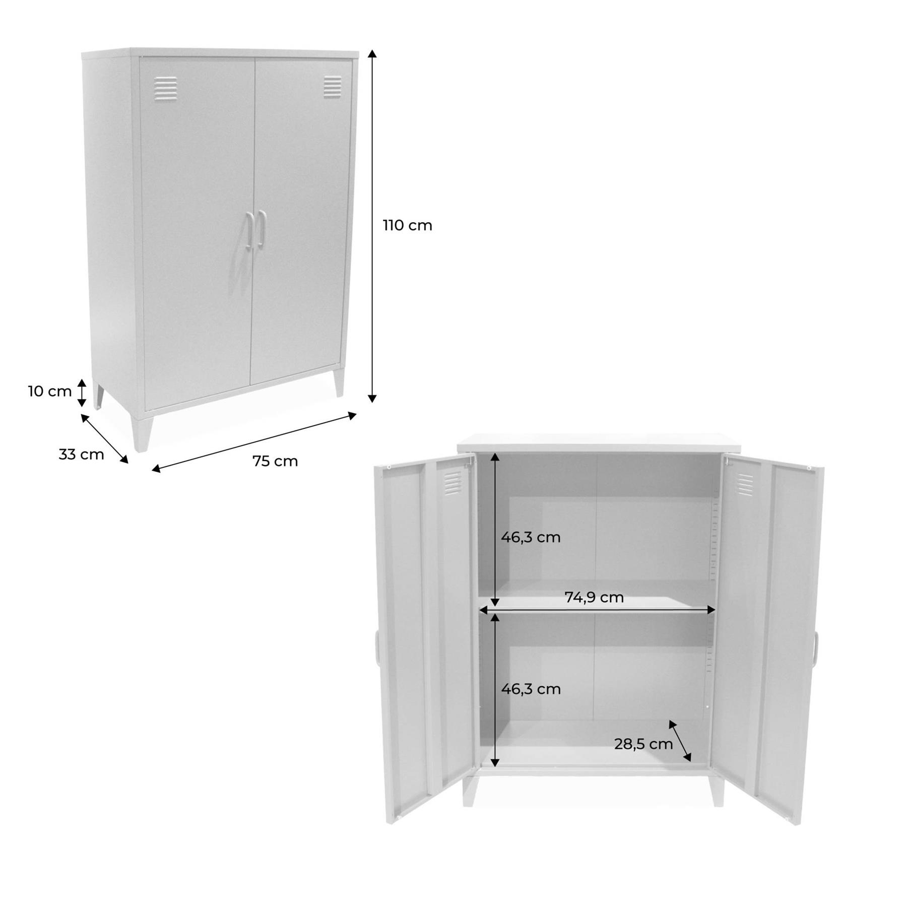 sweeek - Metalen kast|ladekast 2 deuren (set van 2)