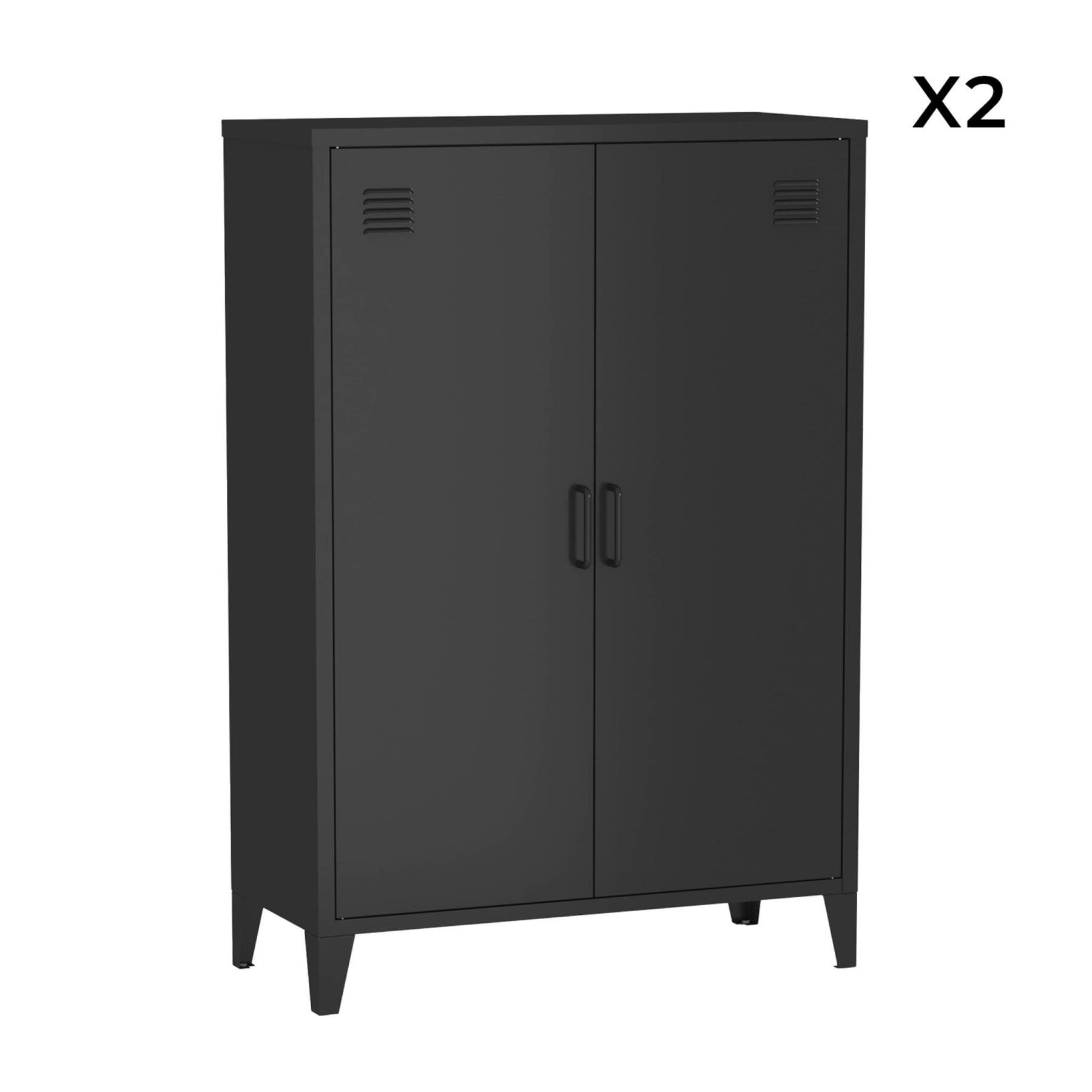 sweeek - Metalen kast|ladekast 2 deuren (set van 2)
