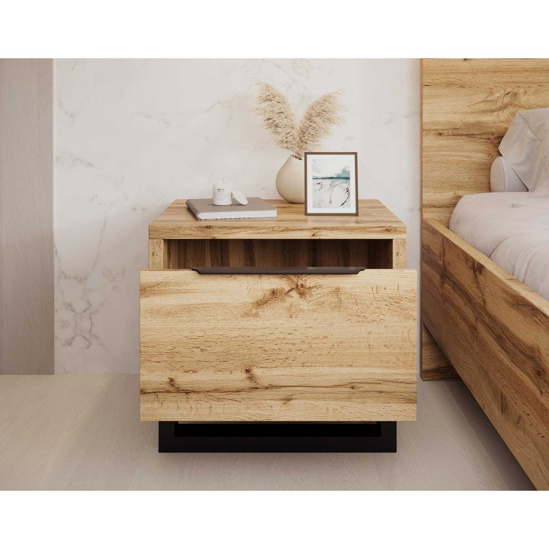 Meubella Nachtkastje Harlow - Eiken - 55 cm