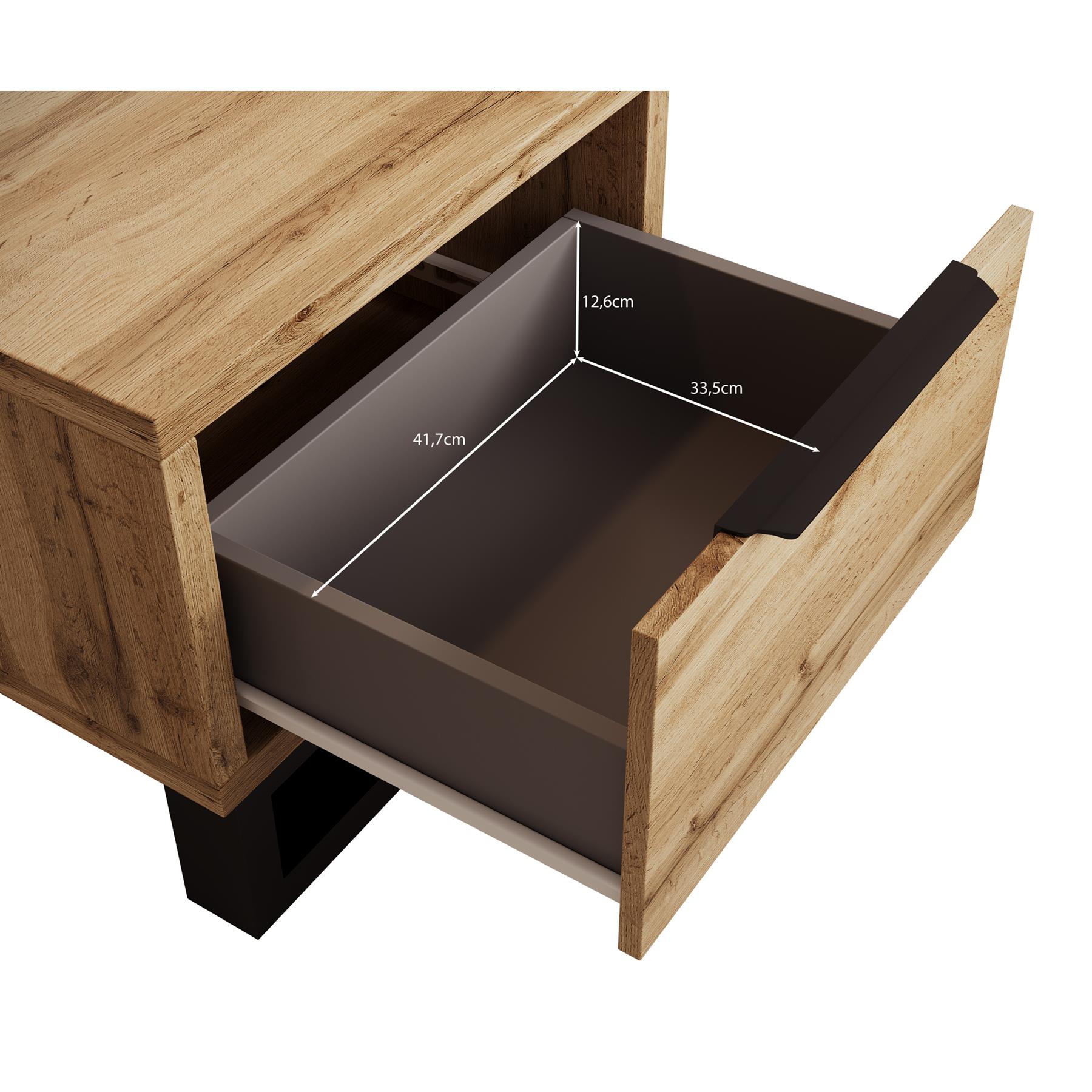 Meubella Nachtkastje Harlow - Eiken - 55 cm