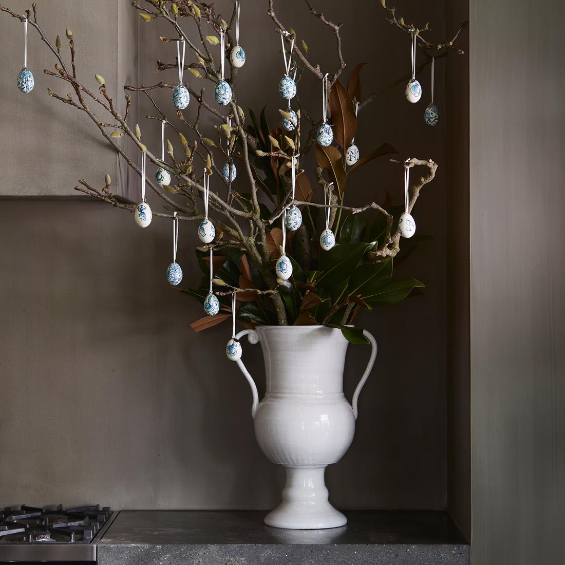 Riviera Maison Vaas Wit - Chalice Bloemenvaas   - Keramiek, Steengoed