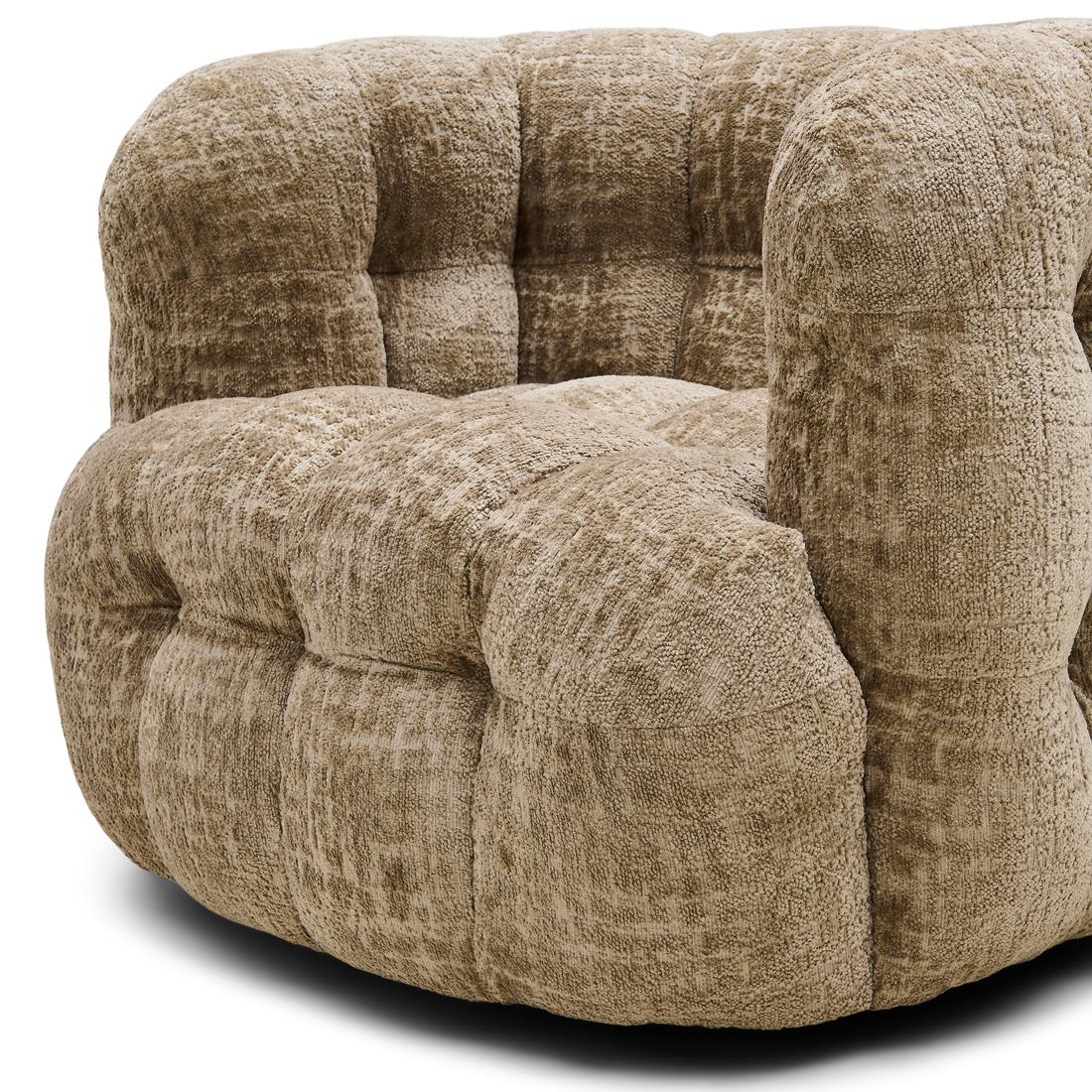 Rivièra Maison - Arosa Fauteuil in T20 - Taupe, PA5 - Polyester en Beukenhout, 101x95x75 cm