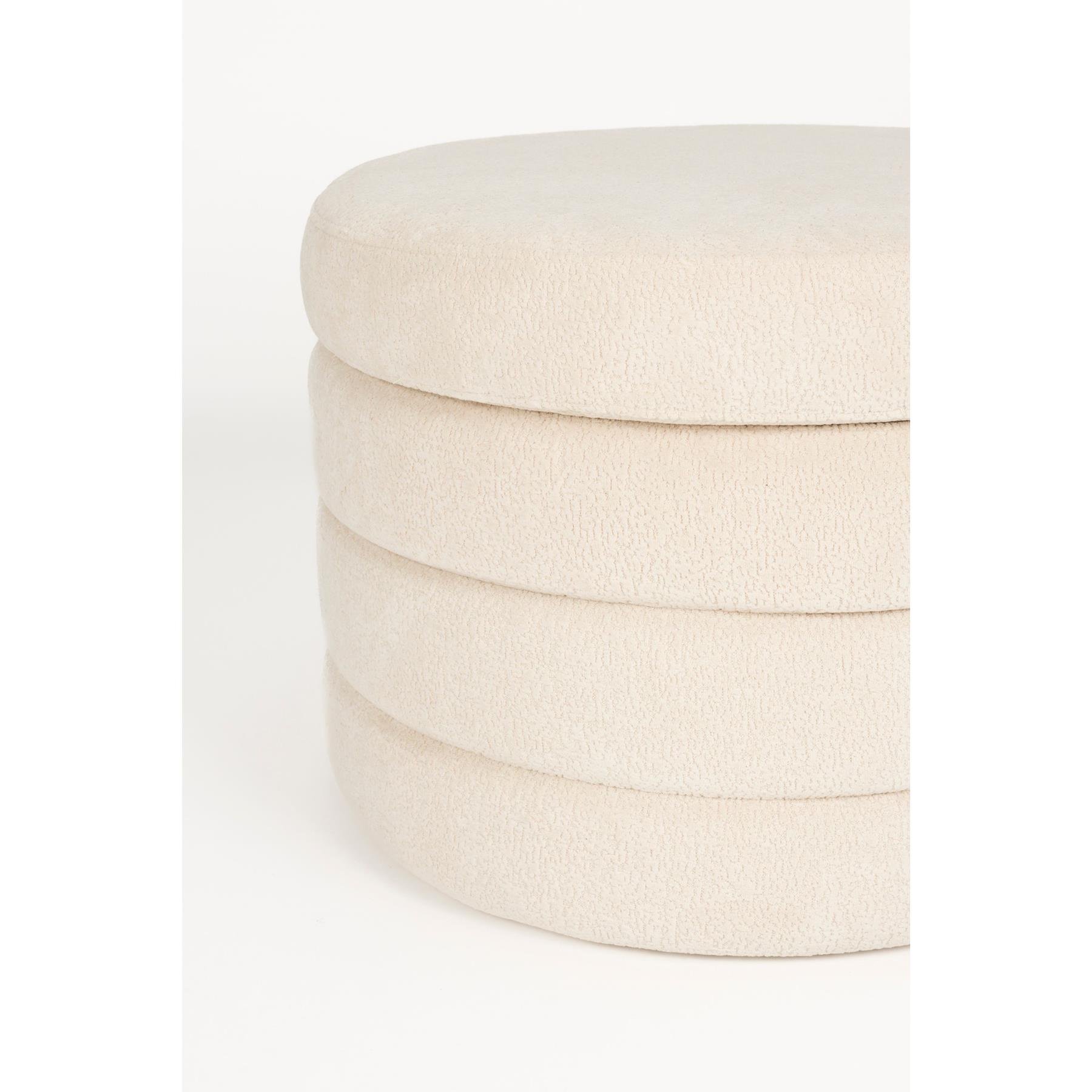 Housecraft Living Zuma Poef met opbergruimte Bouclé Beige