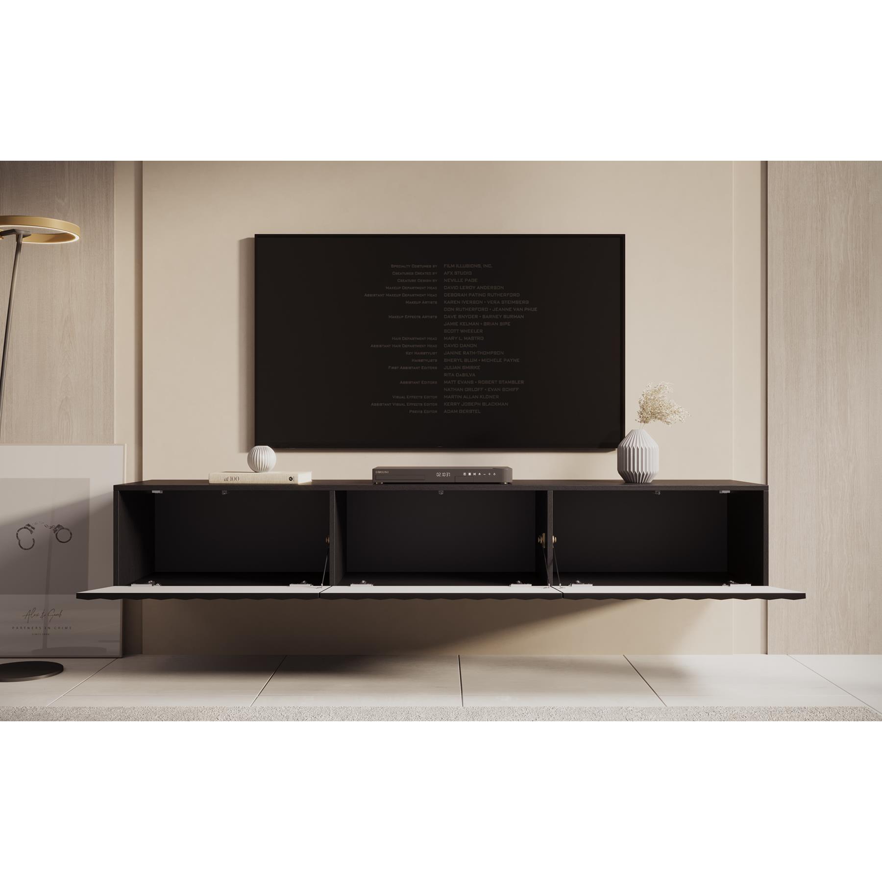 Meubella TV-Meubel Angelina - Zwart - 192 cm