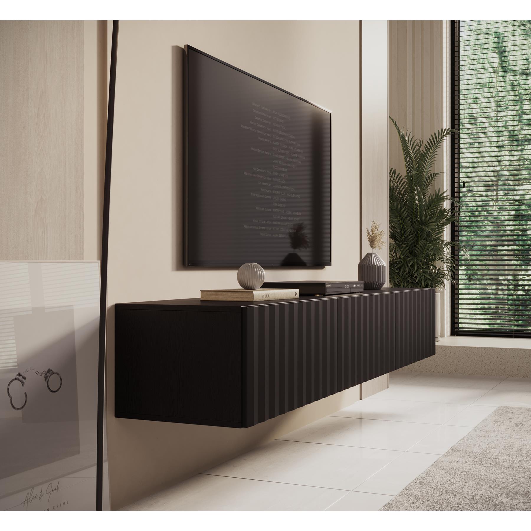 Meubella TV-Meubel Angelina - Zwart - 192 cm