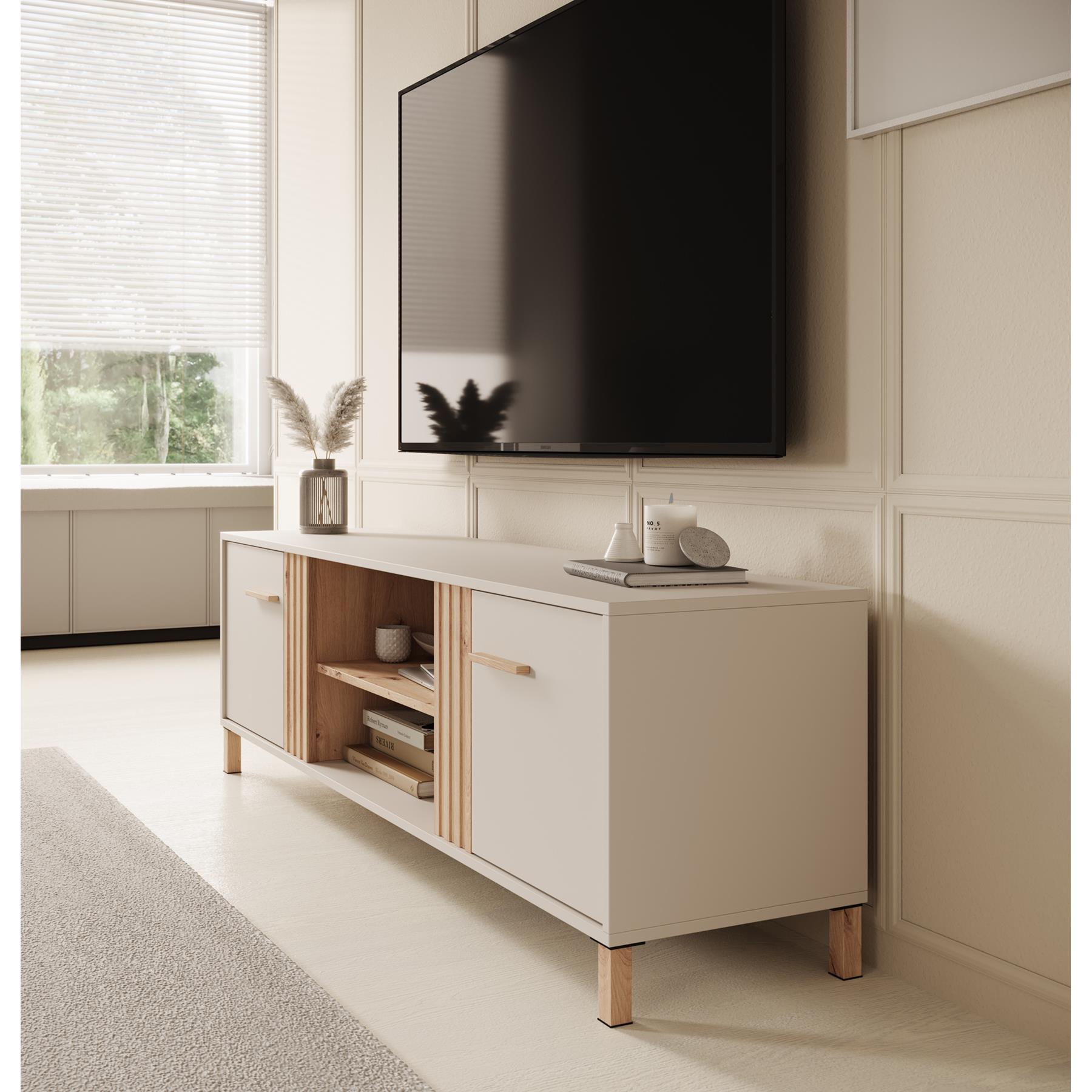 Meubella TV-Meubel Bahia - Beige - 163 cm