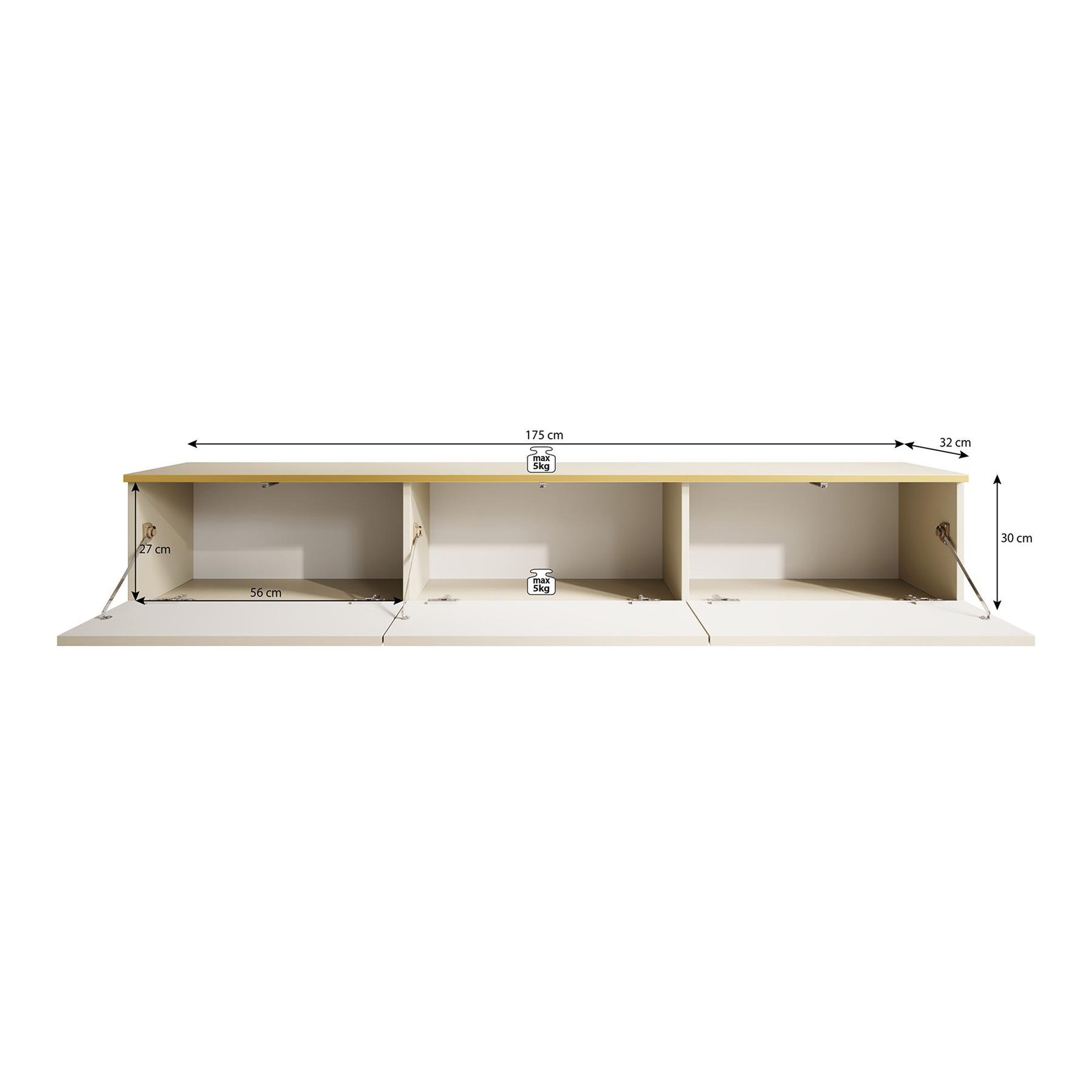 Meubella TV-Meubel Orleans - Zwart marmerlook - 175 cm