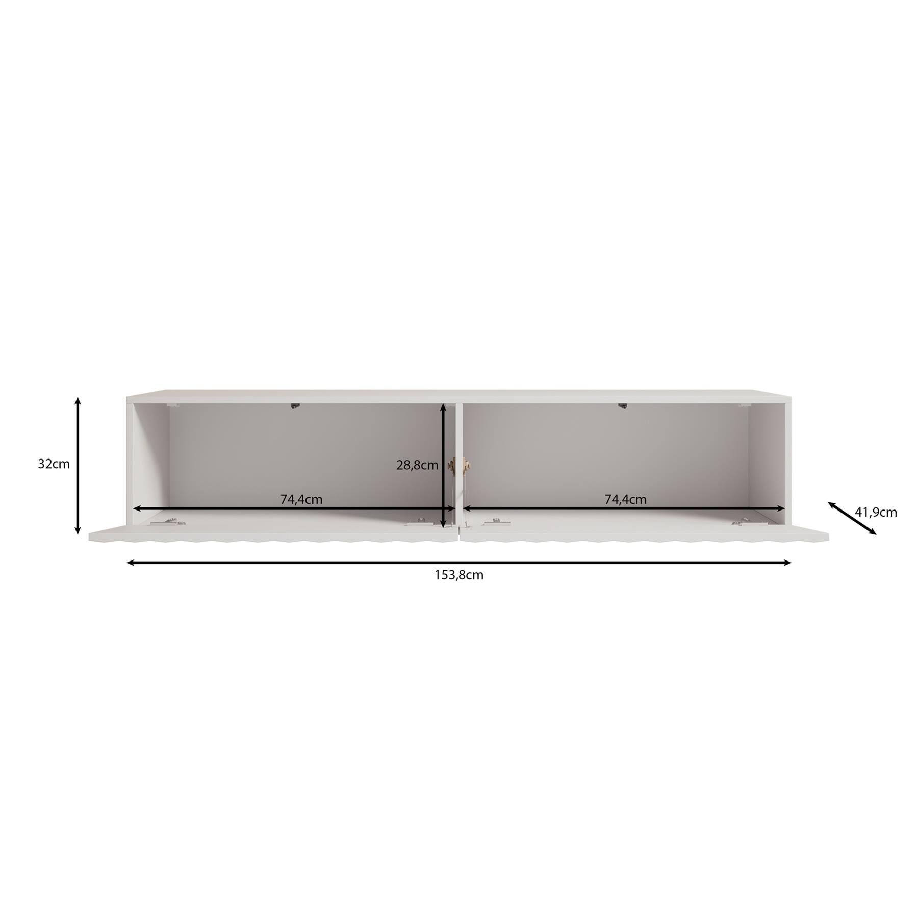 Meubella TV-Meubel Angelina - Wit - 154 cm