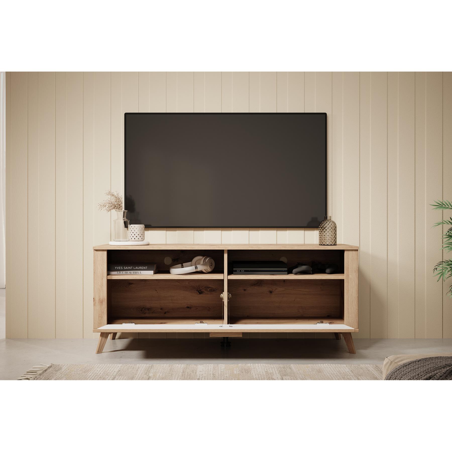 Meubella TV-Meubel Ritch - Eiken - 129 cm