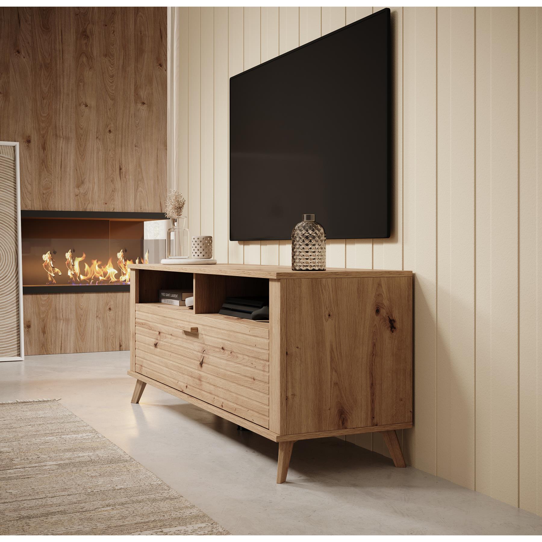 Meubella TV-Meubel Ritch - Eiken - 129 cm