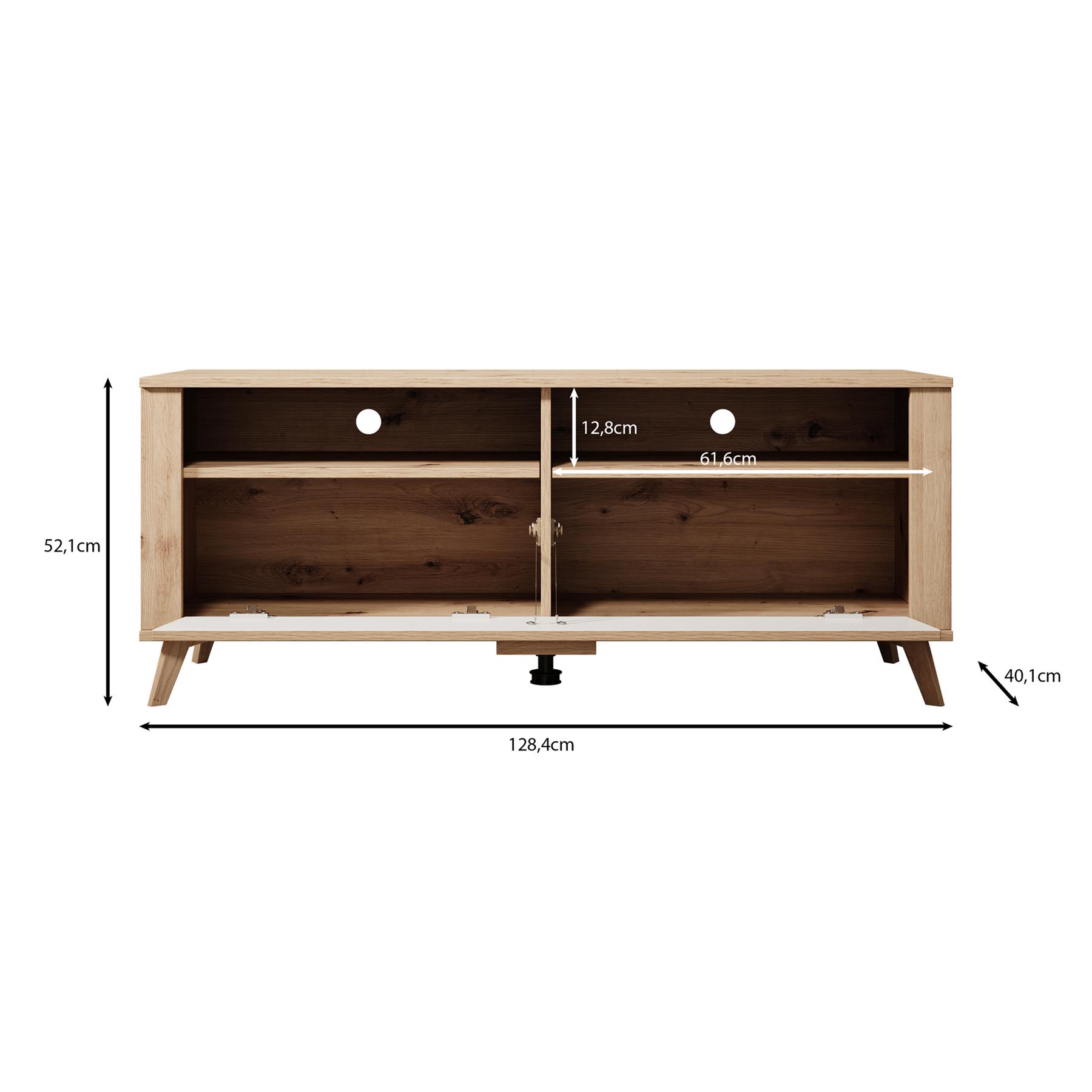 Meubella TV-Meubel Ritch - Eiken - 129 cm