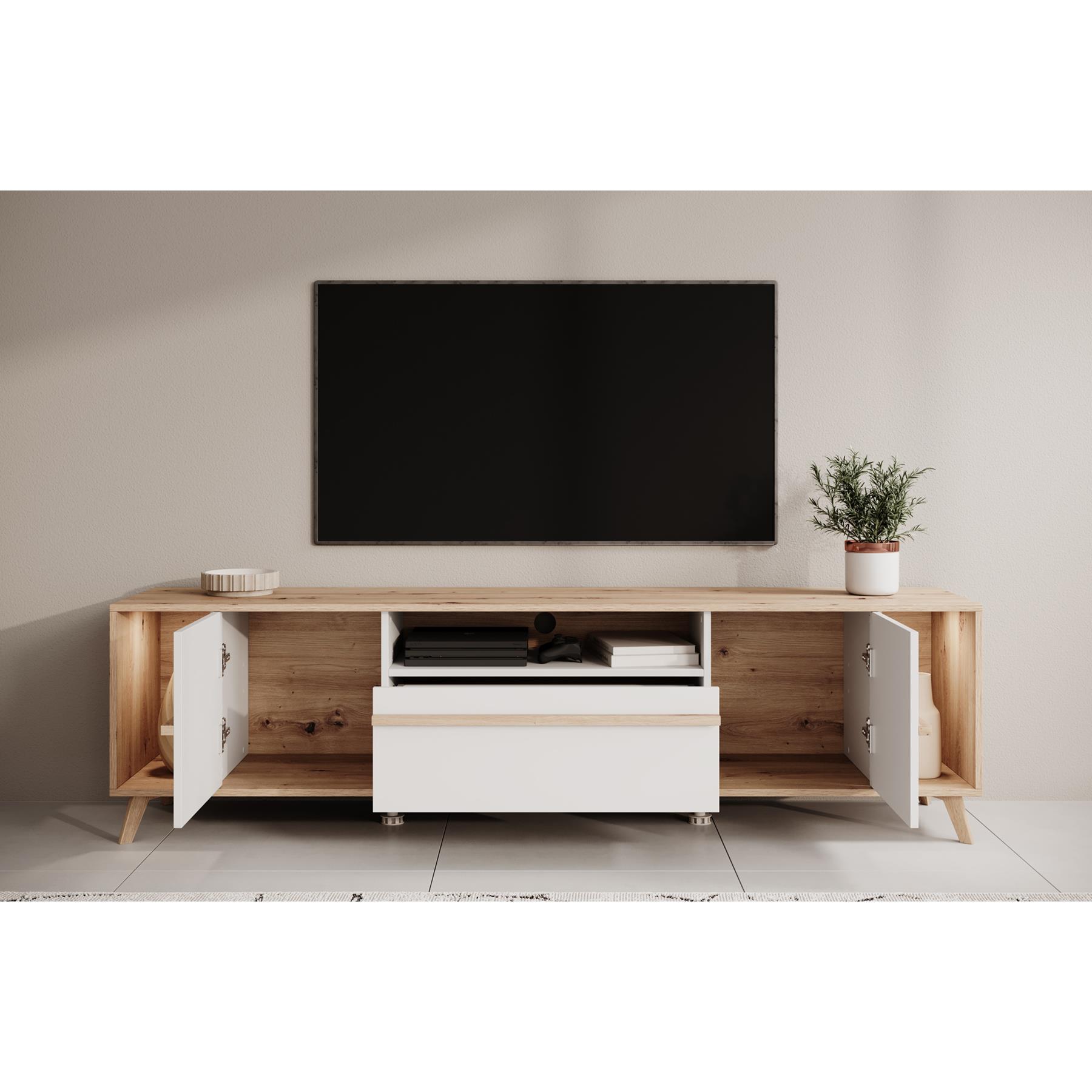 Meubella TV-Meubel Oswald - Wit - 189 cm