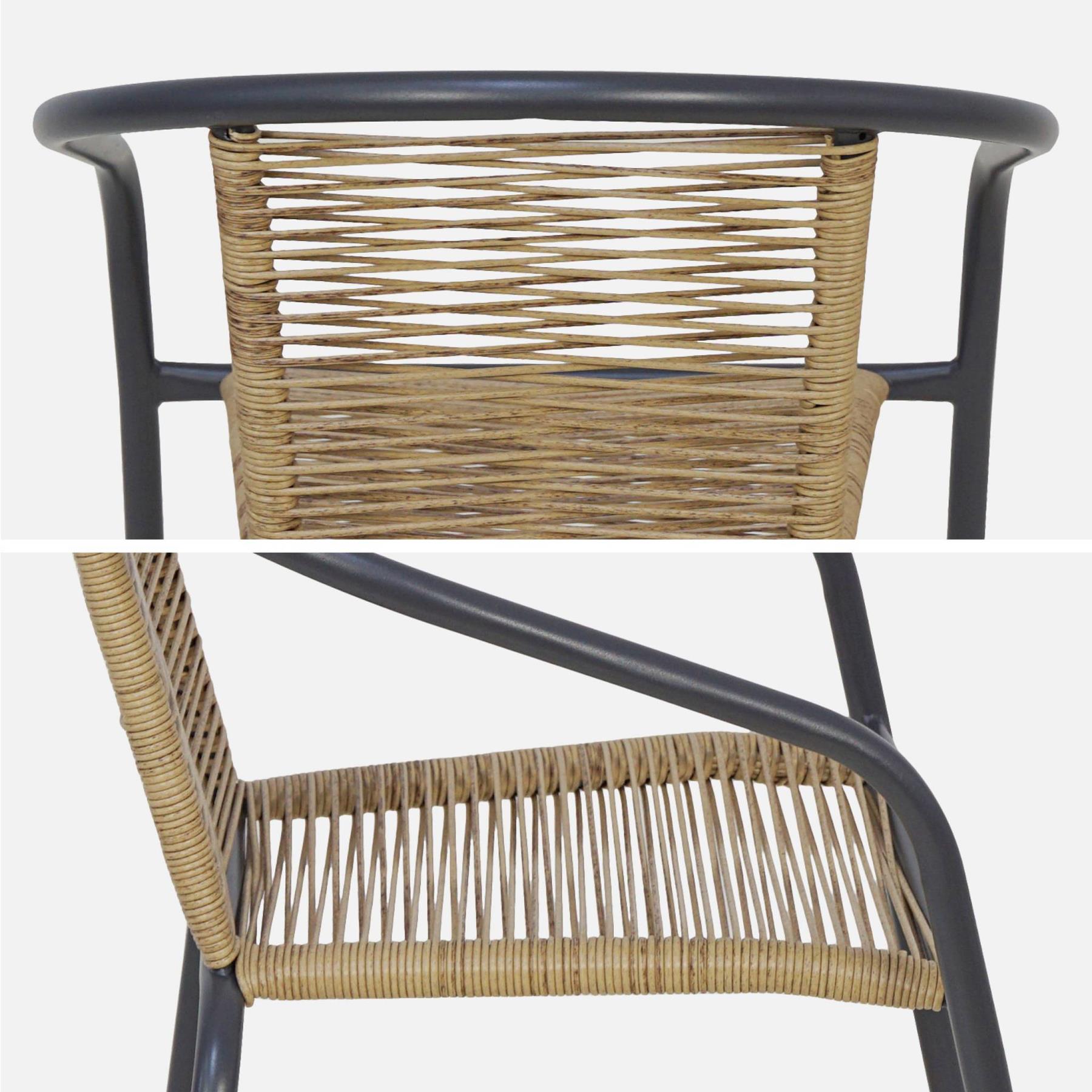 sweeek - Set van 4 tuinstoelen in natuurlijke kunststof