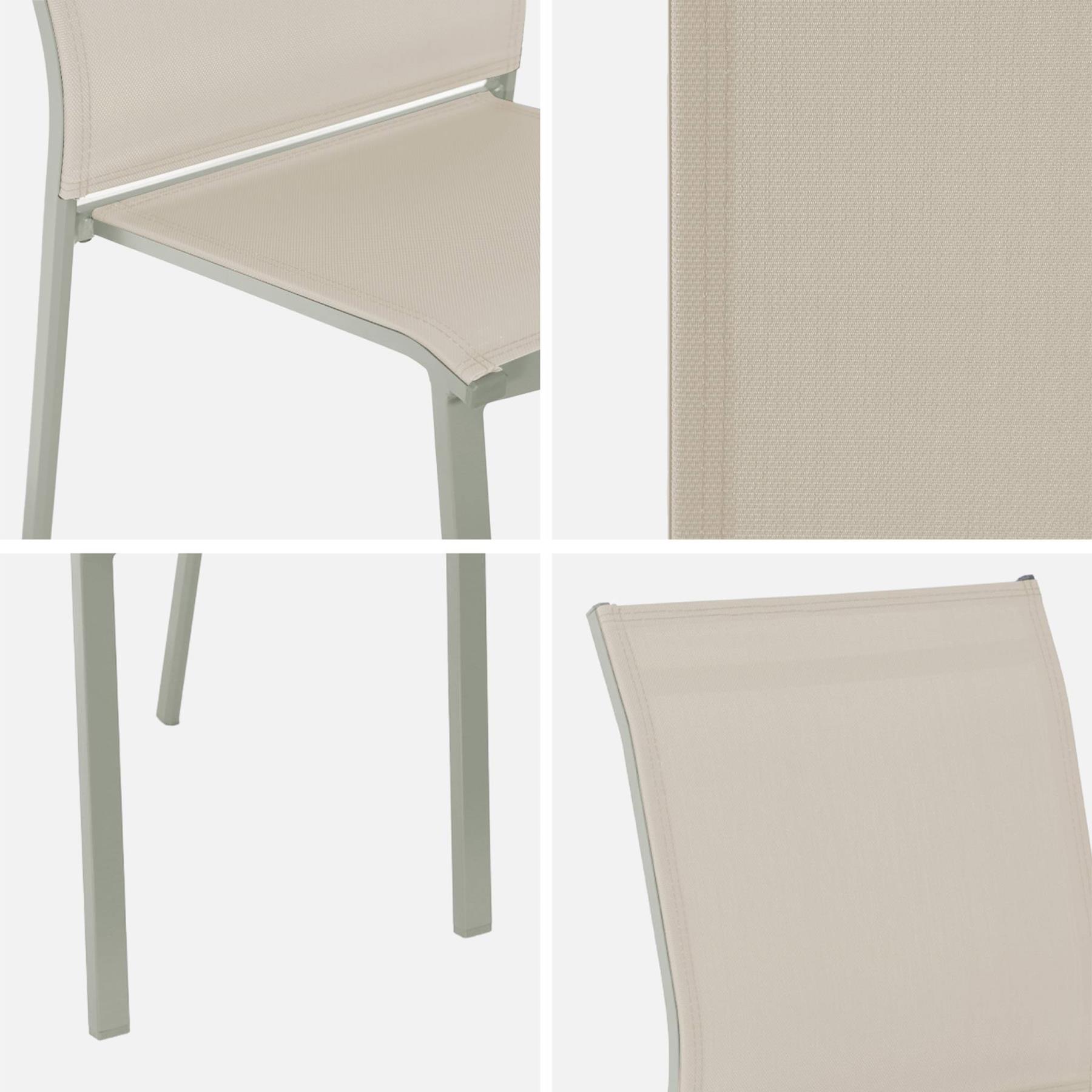 sweeek - Stapelbare tuinstoel van aluminium en textileen (Set van 4)