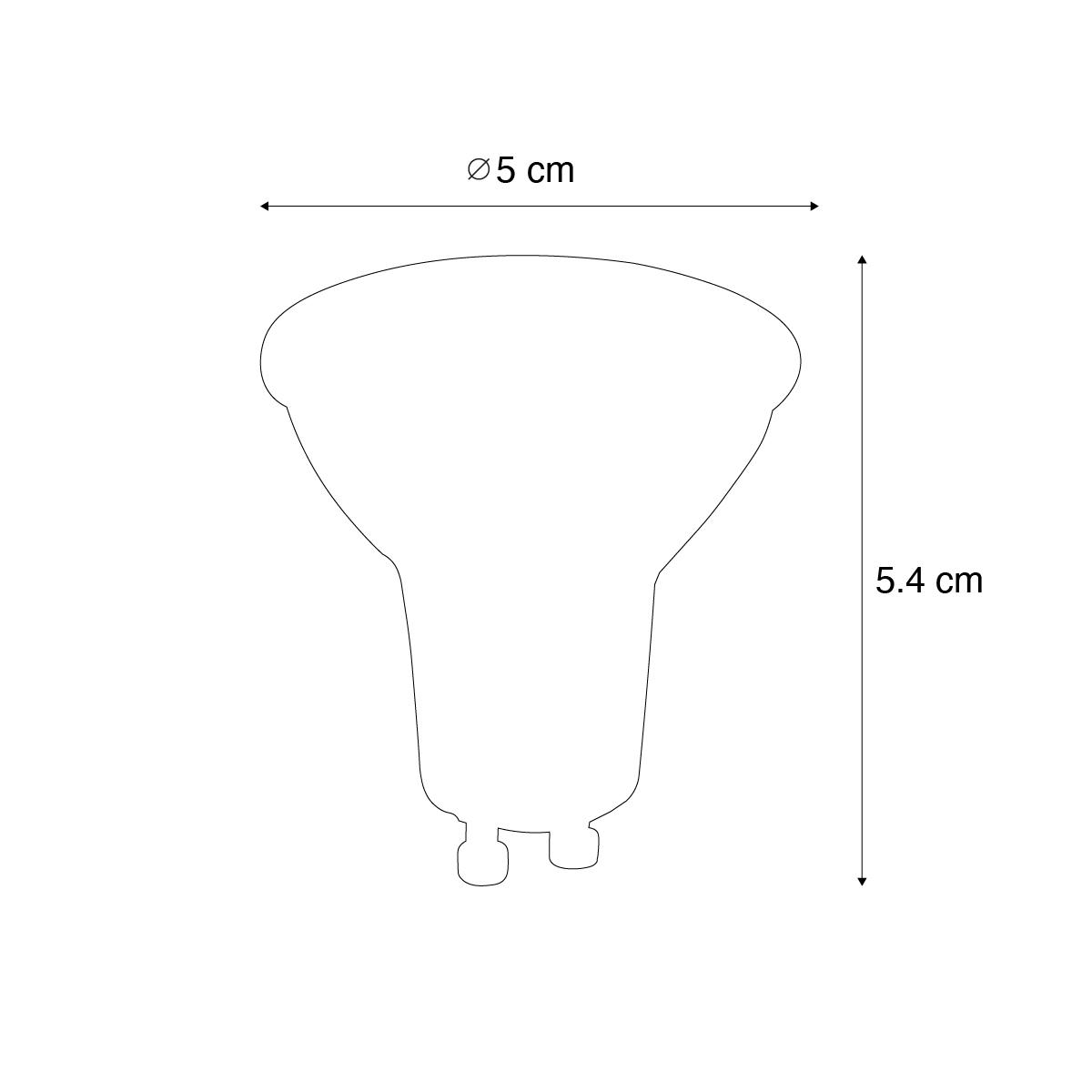 LUEDD GU10 LED lamp 50mm zwart 7W 610 lm 3000K