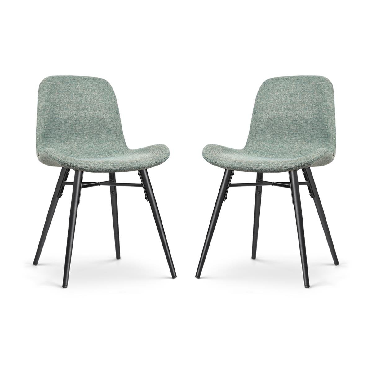Nolon Nena-Fé Eetkamerstoelen Set van 2 - Zacht Groen - Walnoot