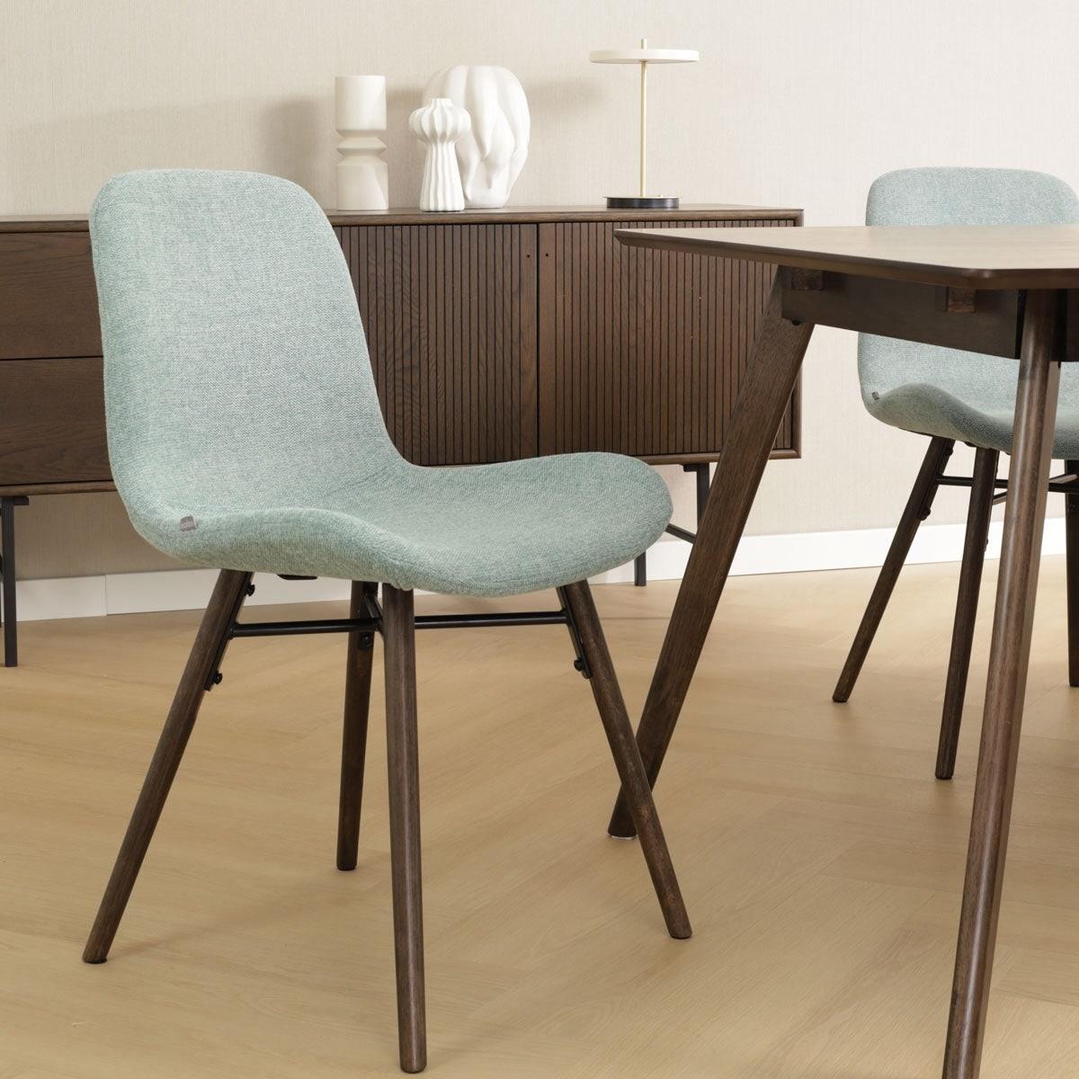 Nolon Nena-Fé Eetkamerstoelen Set van 2 - Zacht Groen - Walnoot