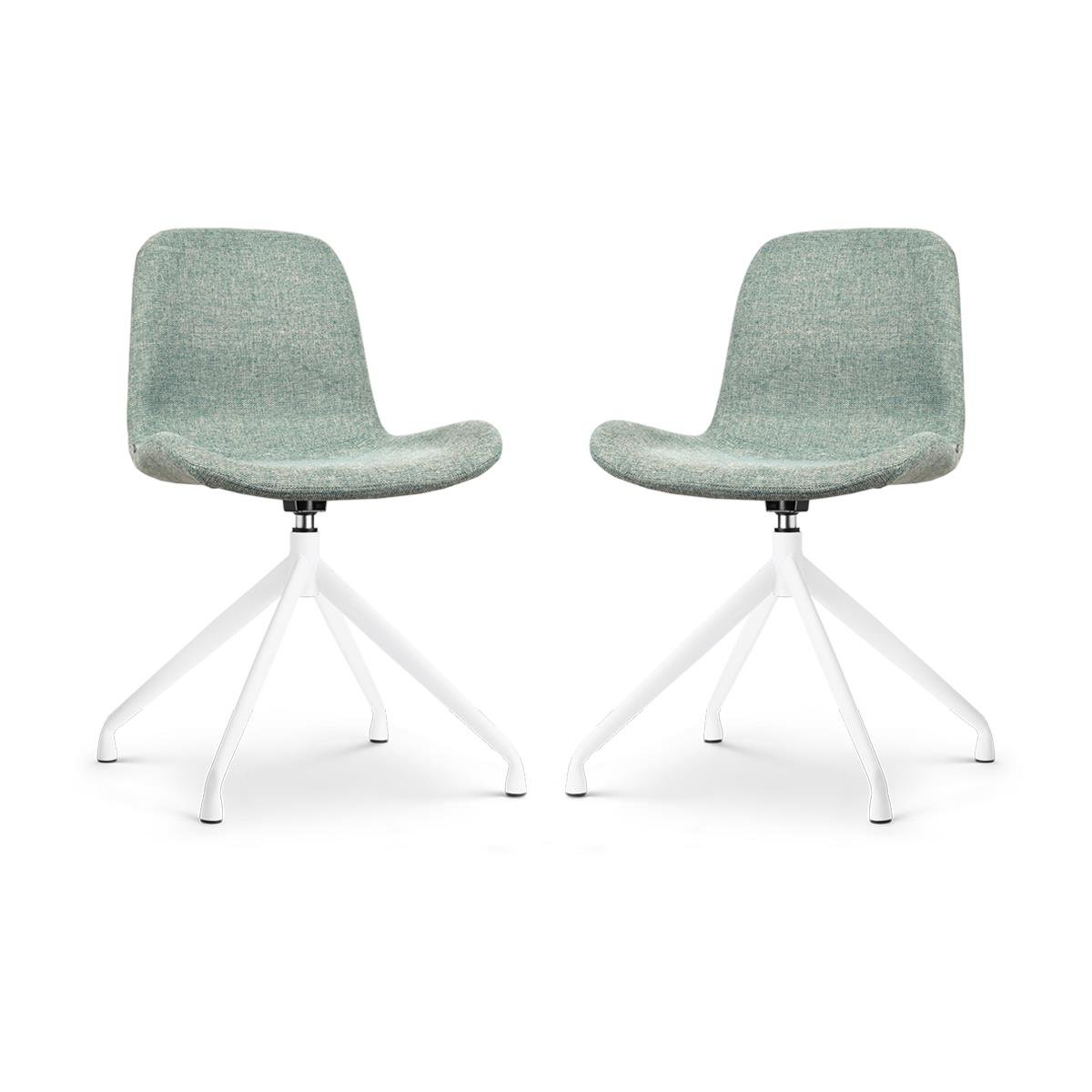 Nolon Nola-Fé Draaibare Eetkamerstoelen Set van 2  Zacht groen - Wit