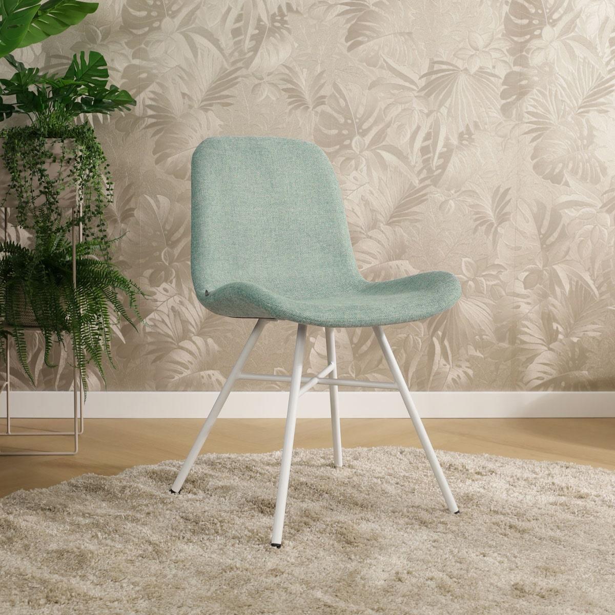 Nolon Noa-Fé Eetkamerstoelen Set van 2 - Zacht Groen - Zwarte Poten