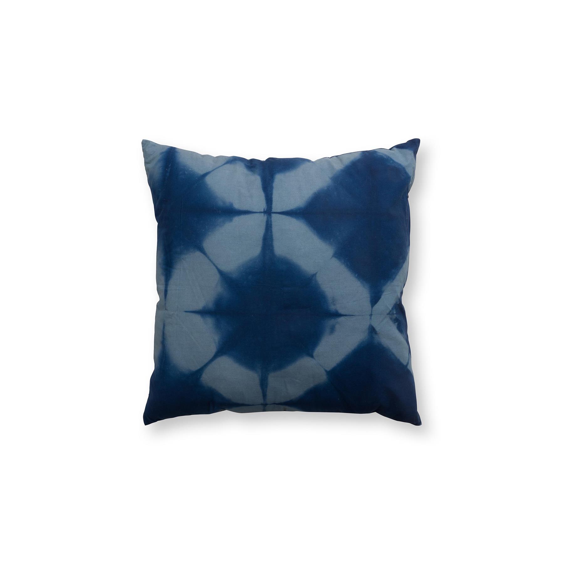 vtwonen - Sierkussen Tie Dye - Kussen Woonkamer - Blauw, Wit - 60x60cm