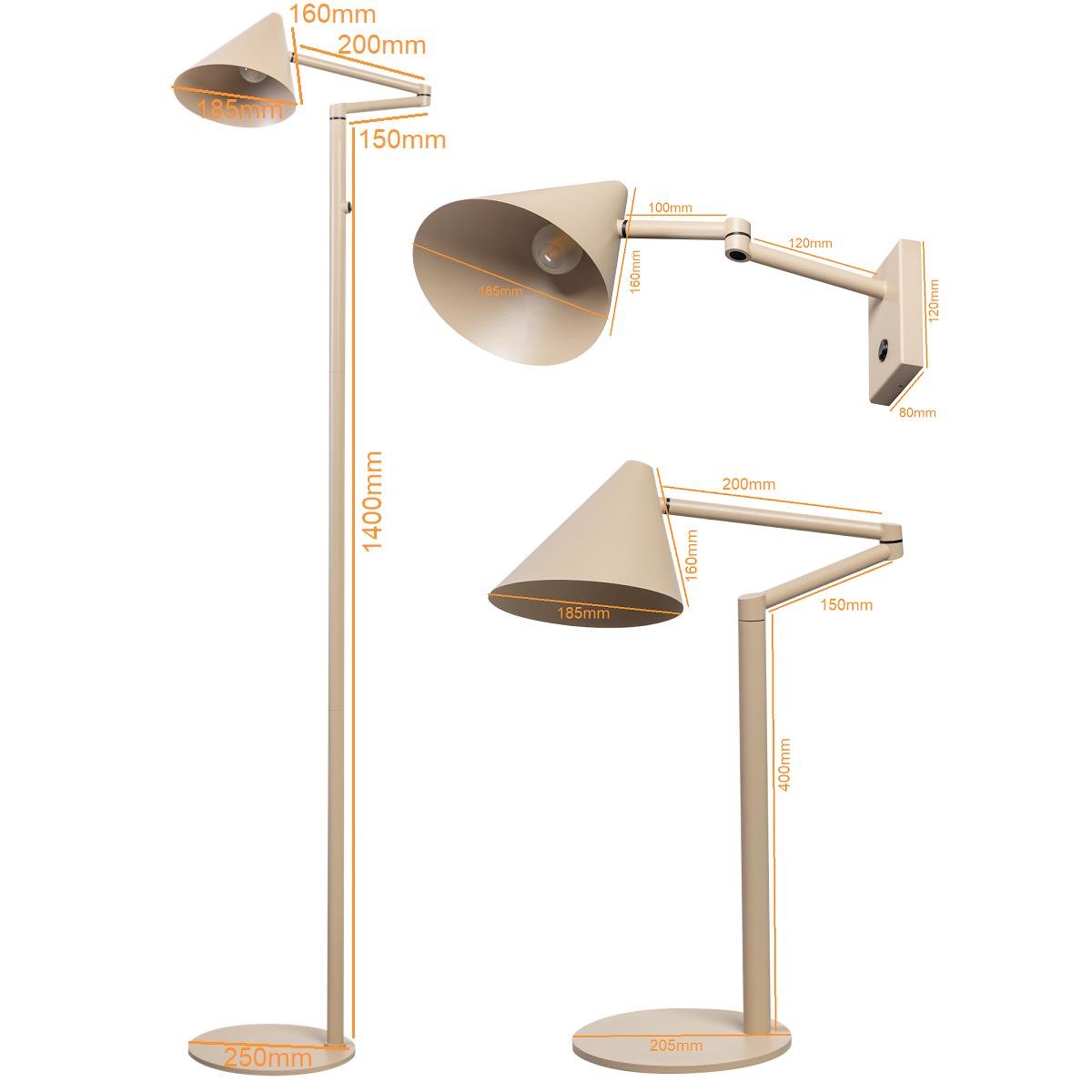 ETH Marvis Wandlamp  Zalmroze  excl. 1x E27