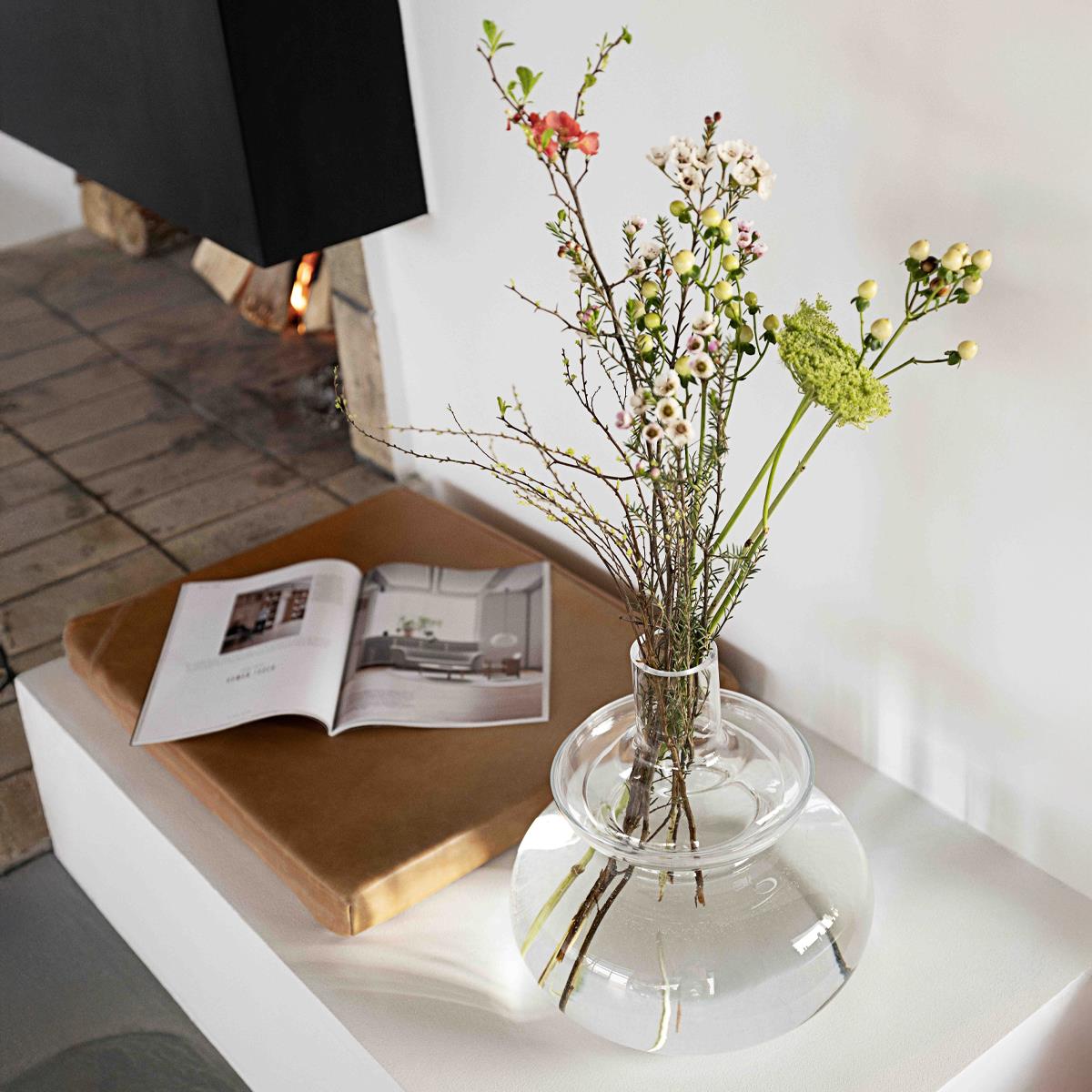 Villa Collection Inu Ronde Glazen Vaas - 25 x 23 cm