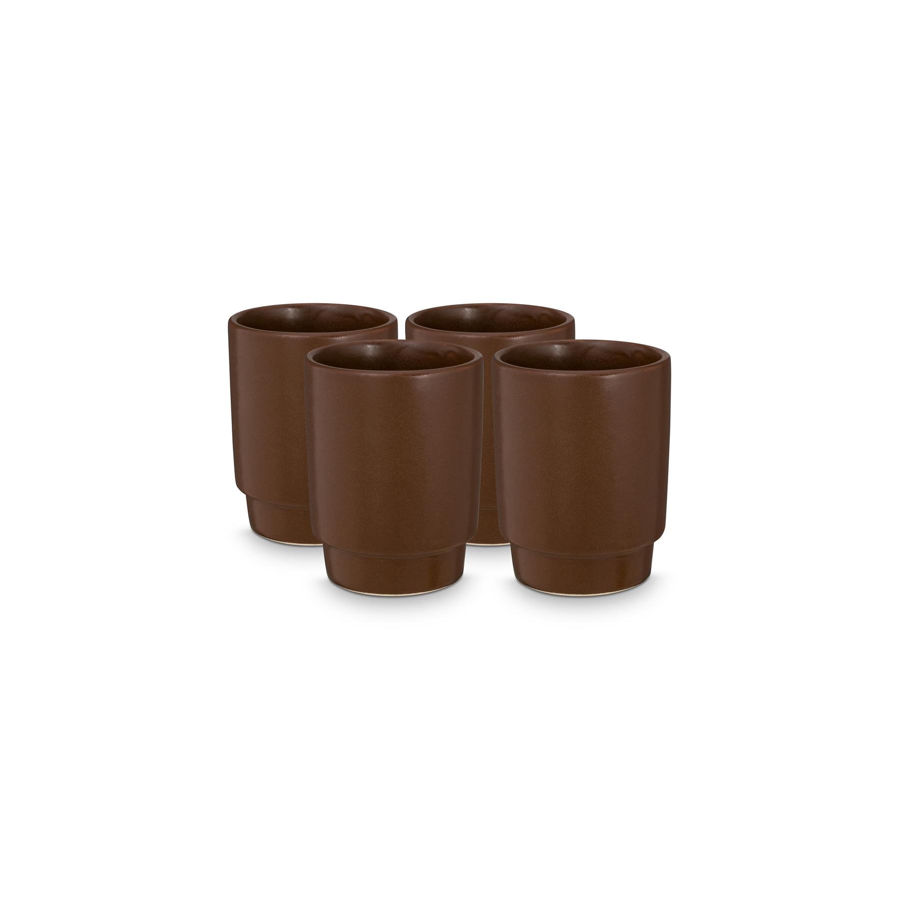 vtwonen - Mugs - Brown - Ceramic - 250ml - Set of 4