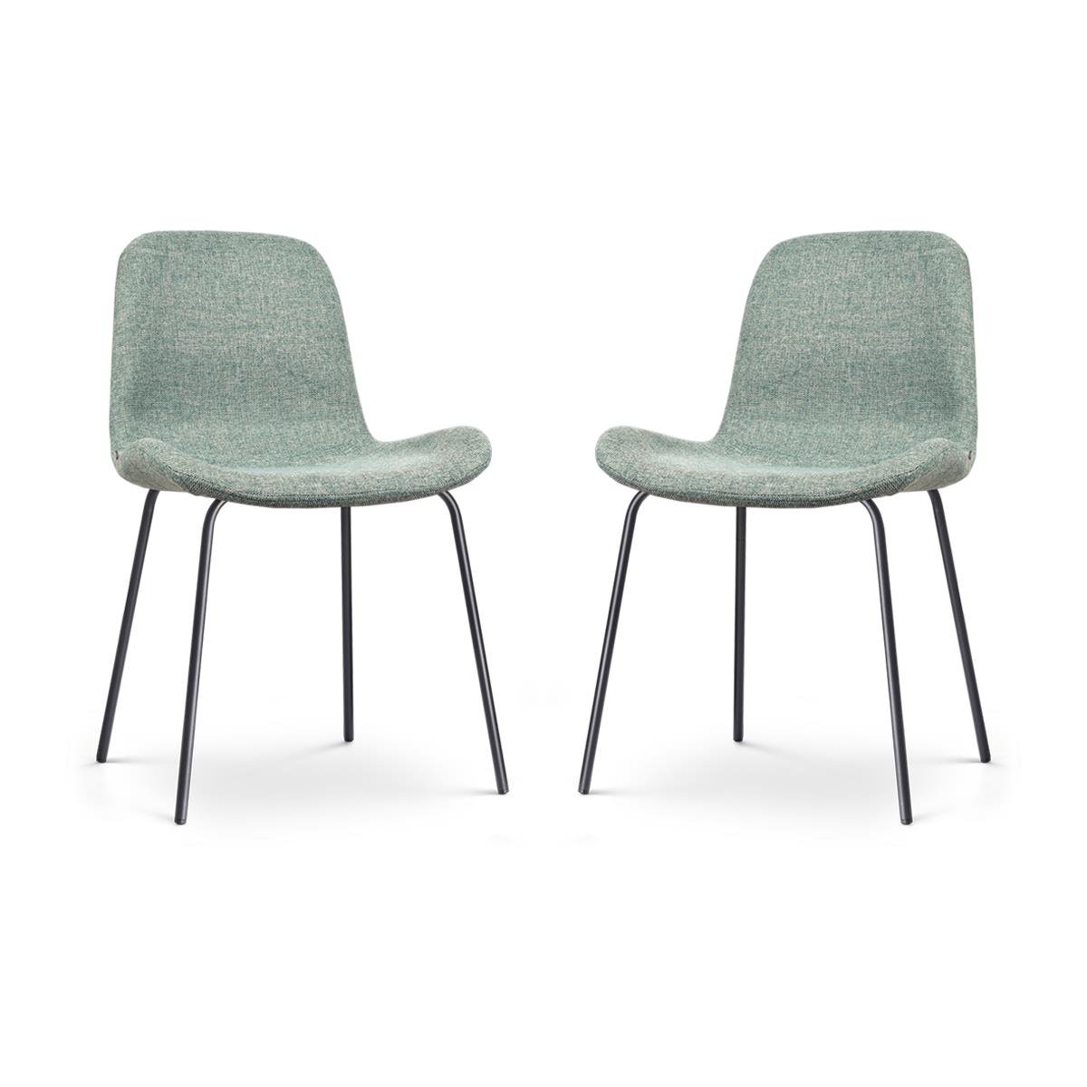 Nolon Nora-Fé Eetkamerstoelen Set van 2 - Zacht Groen - Zwarte Poten