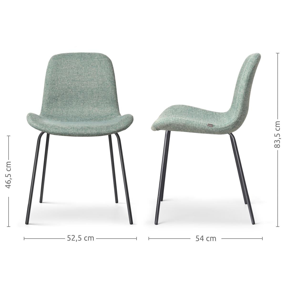 Nolon Nora-Fé Eetkamerstoelen Set van 2 - Zacht Groen - Zwarte Poten