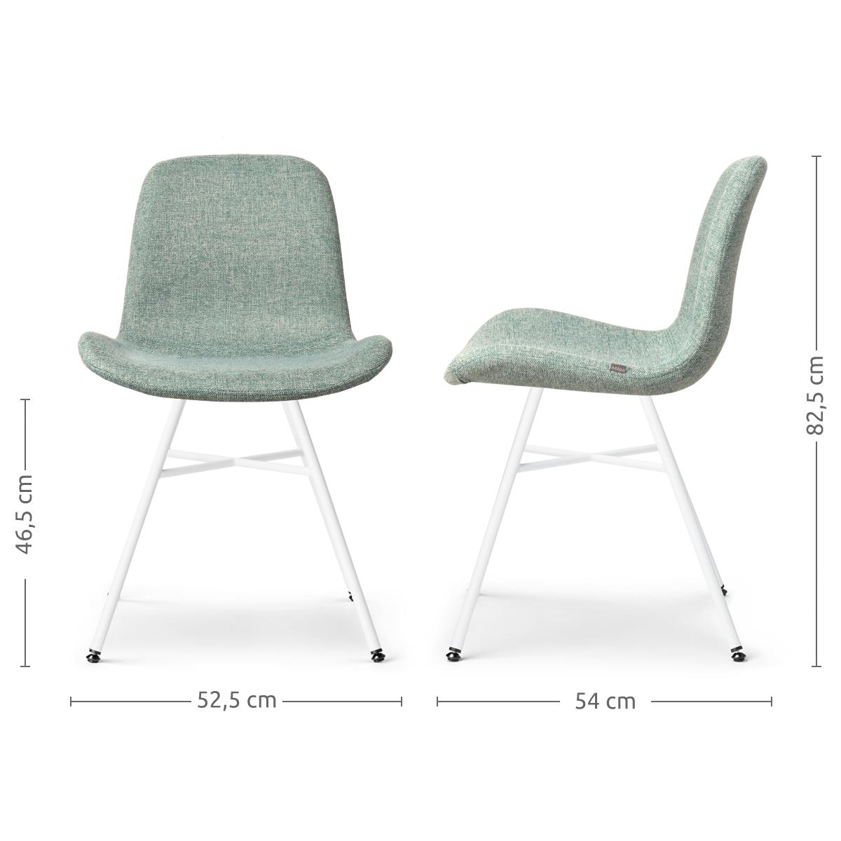 Nolon Noa-Fé Eetkamerstoelen Set van 2 - Zacht Groen - Zwarte Poten