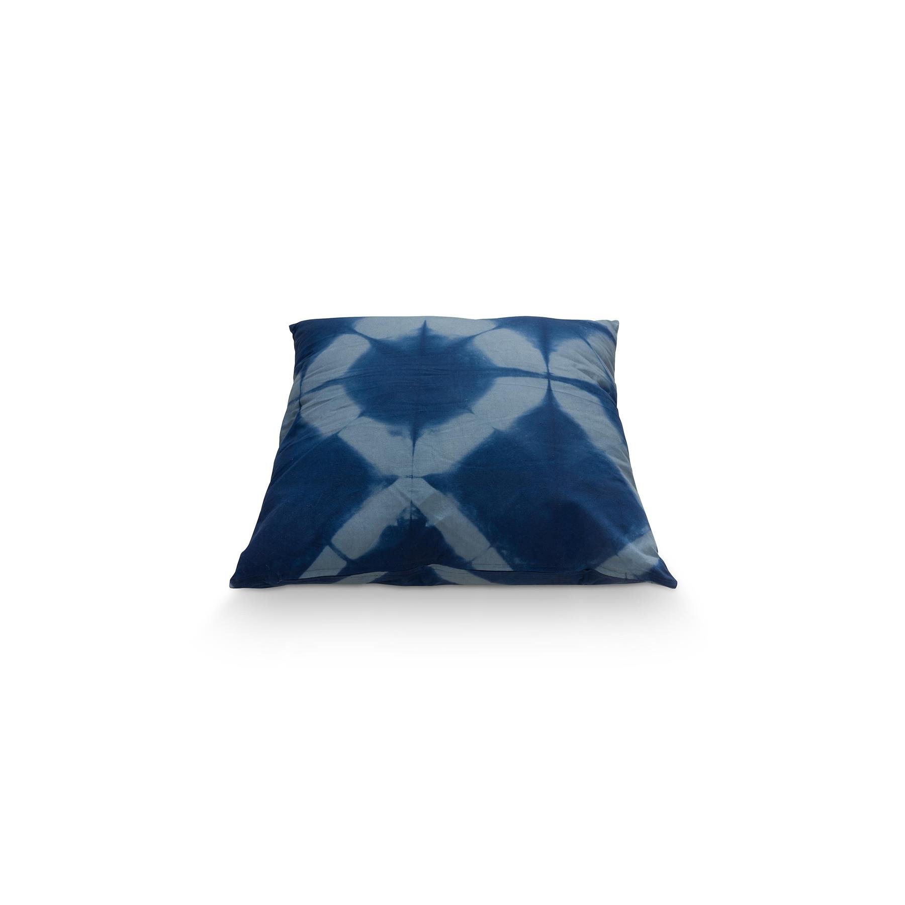 vtwonen - Sierkussen Tie Dye - Kussen Woonkamer - Blauw, Wit - 60x60cm