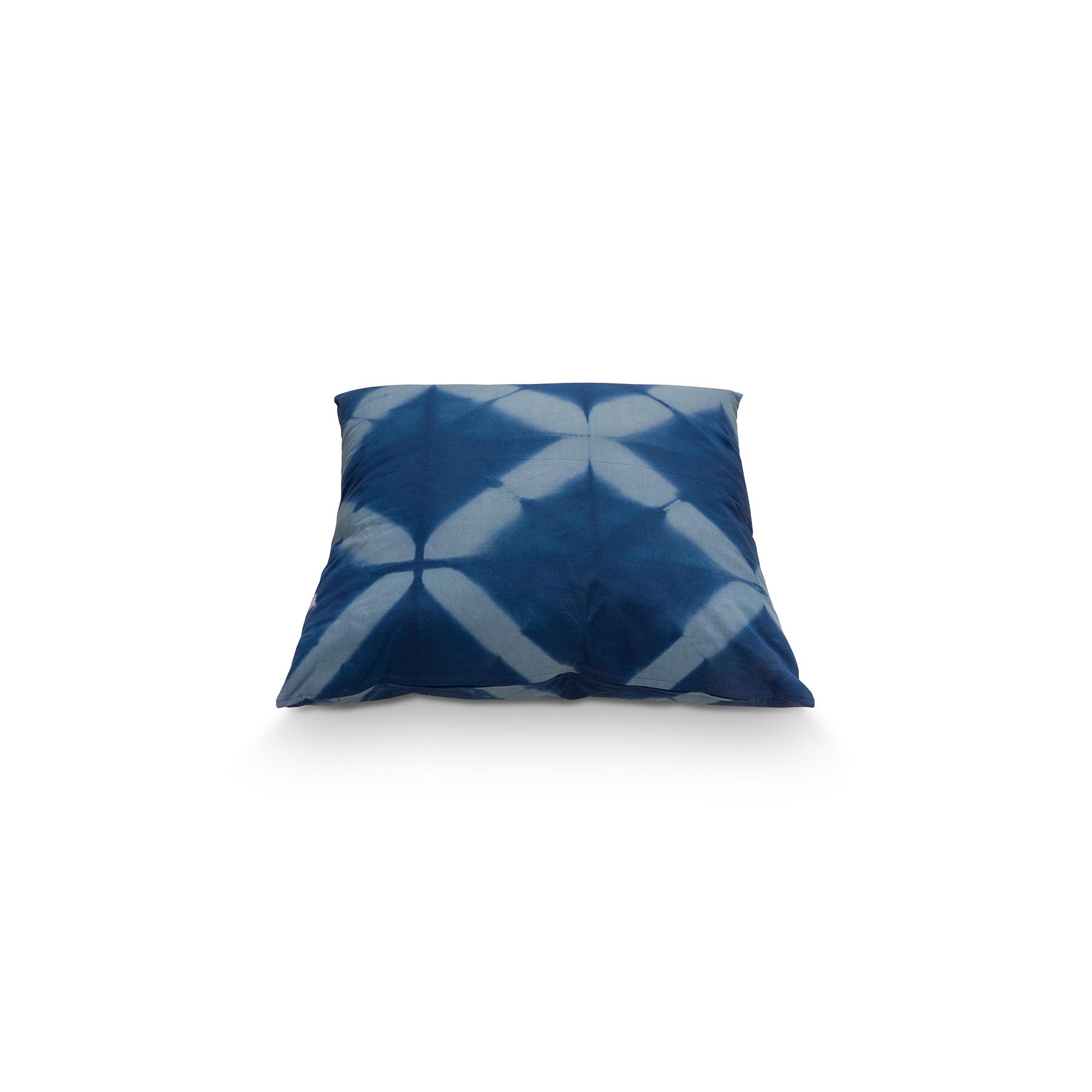 vtwonen - Sierkussen Tie Dye - Kussen Woonkamer - Blauw, Wit - 60x60cm