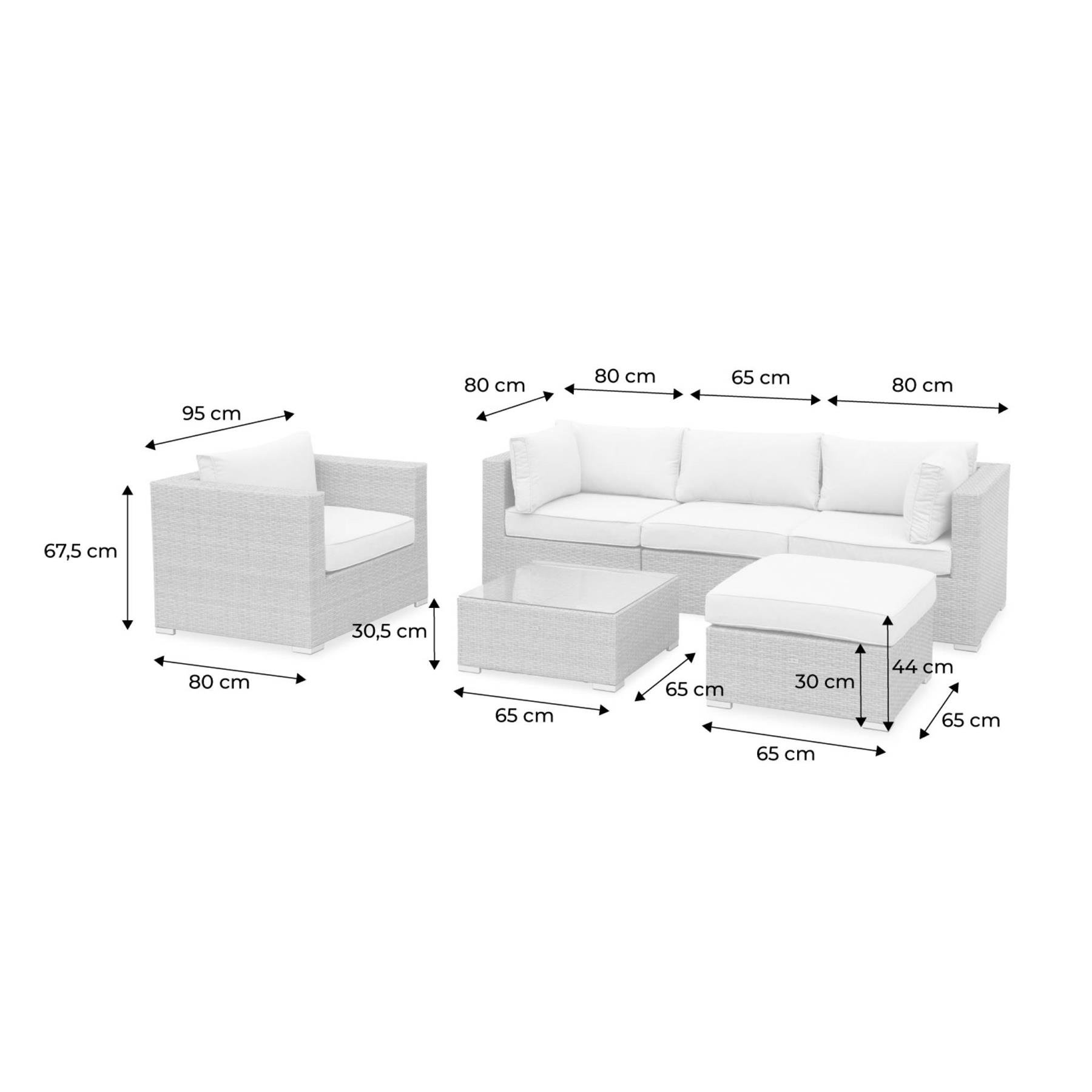 sweeek - Wicker loungeset 5 plaatsen