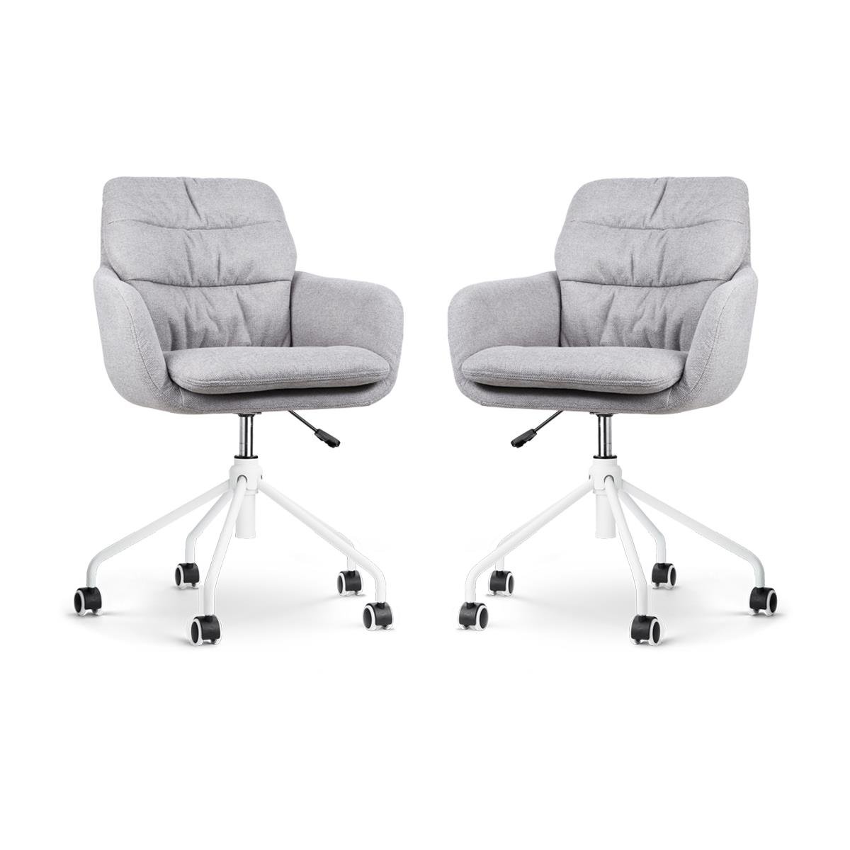Nolon Nout-Mia Bureaustoelen Set van 2 - Grijs - Wit Onderstel